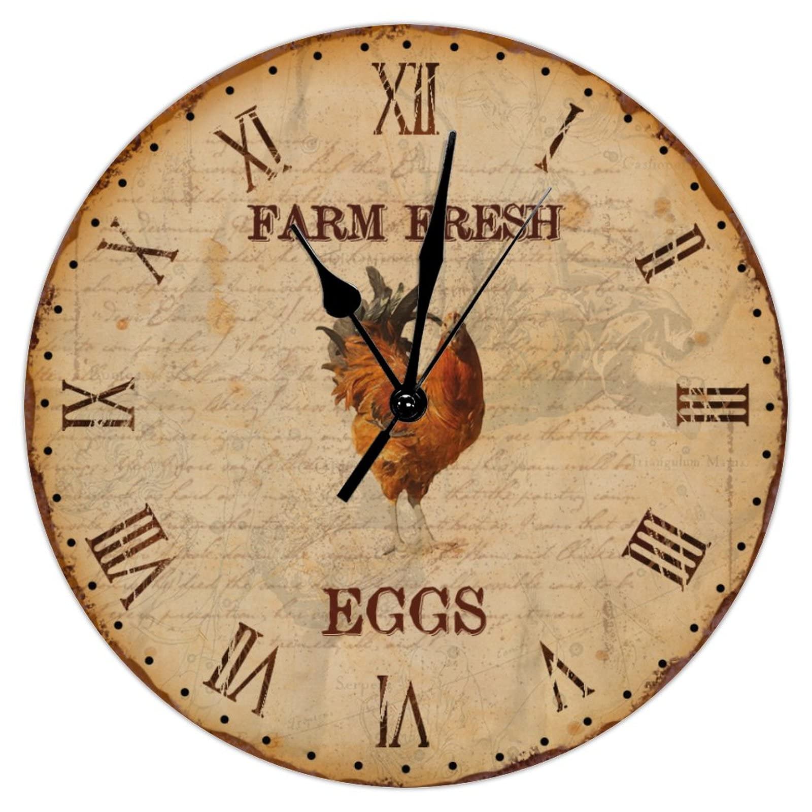 Horloge murale coq sans tic-tac de 38 cm résolvant les bruits nocturnes