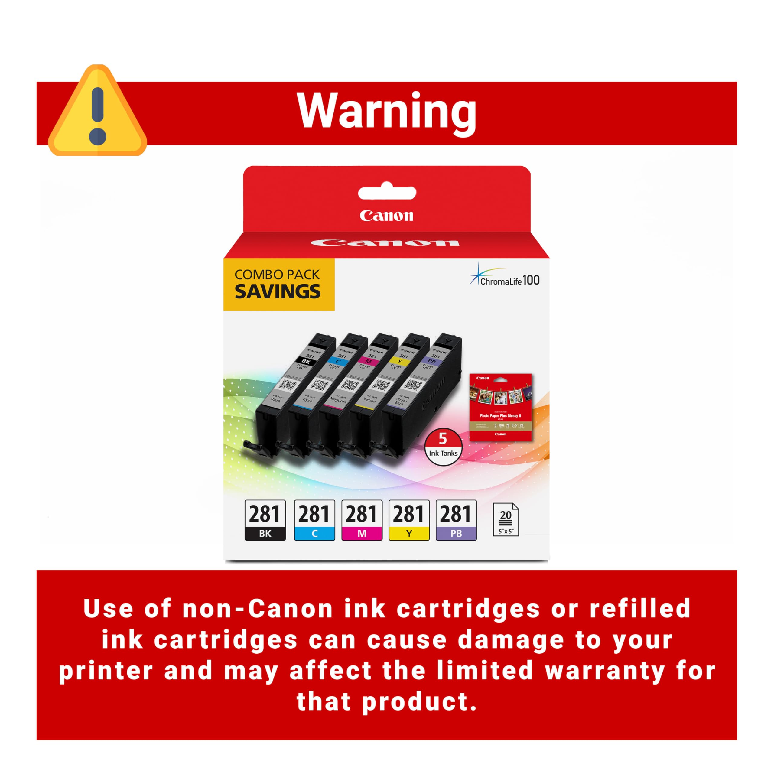 Amazon.com: Canon CLI-281 Genuine Combo Pack with 20 (5