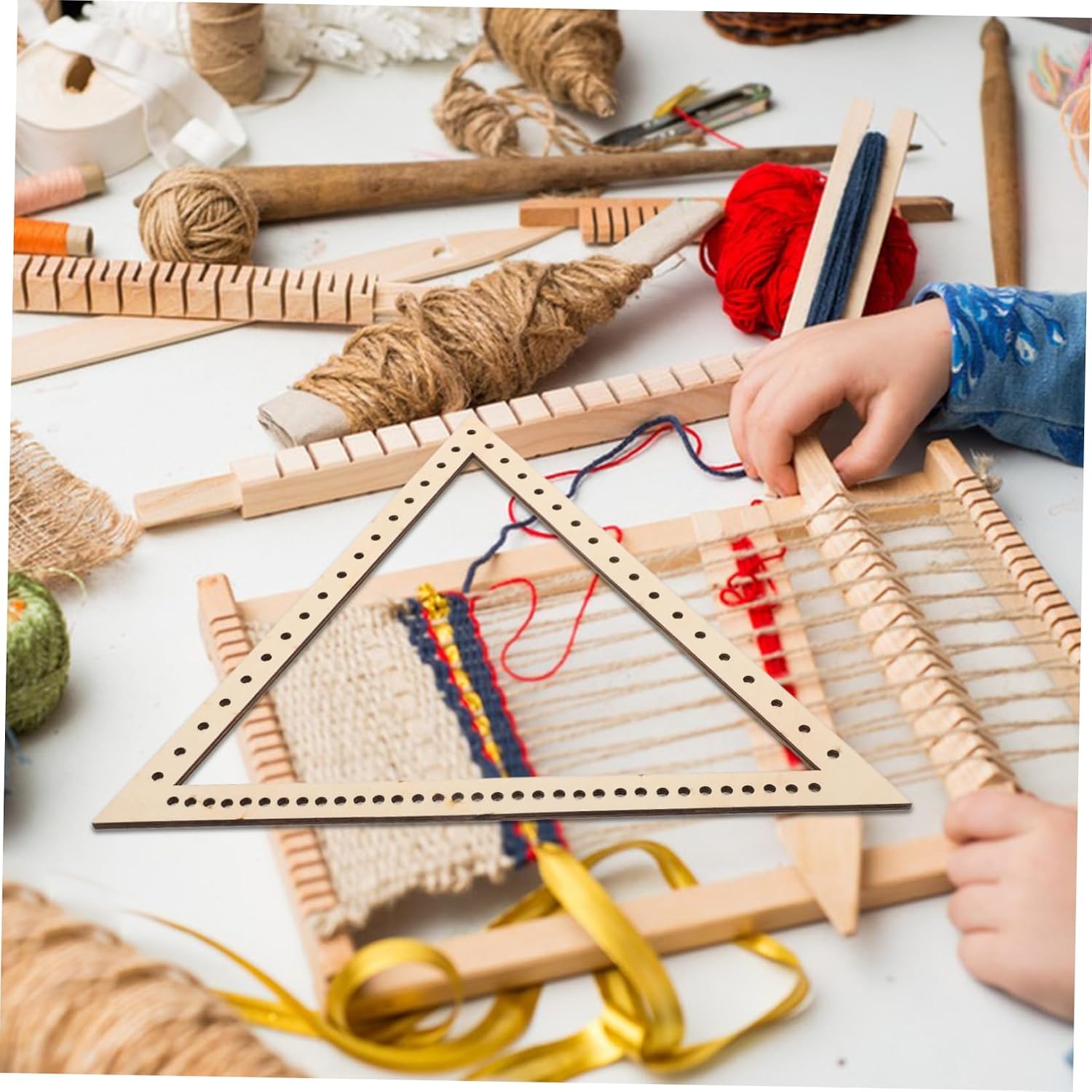 IWOWHERO Knitting Loom Set Craft Kit Weaving Loom for Boys and Girls Tapestry Weaving Comb
