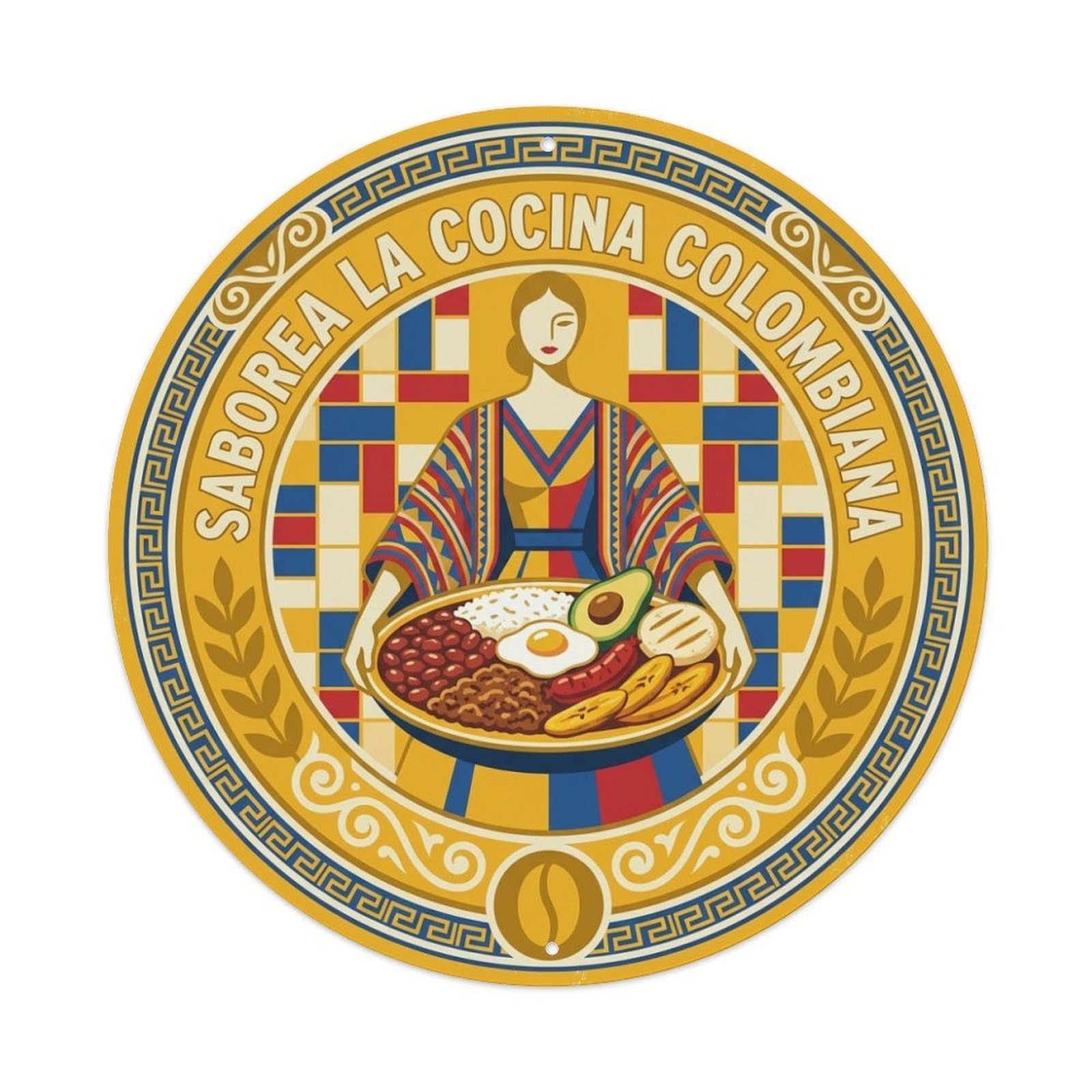 Culinary Travel Colombian Cuisine Bandeja Paisa Metal Tin Sign