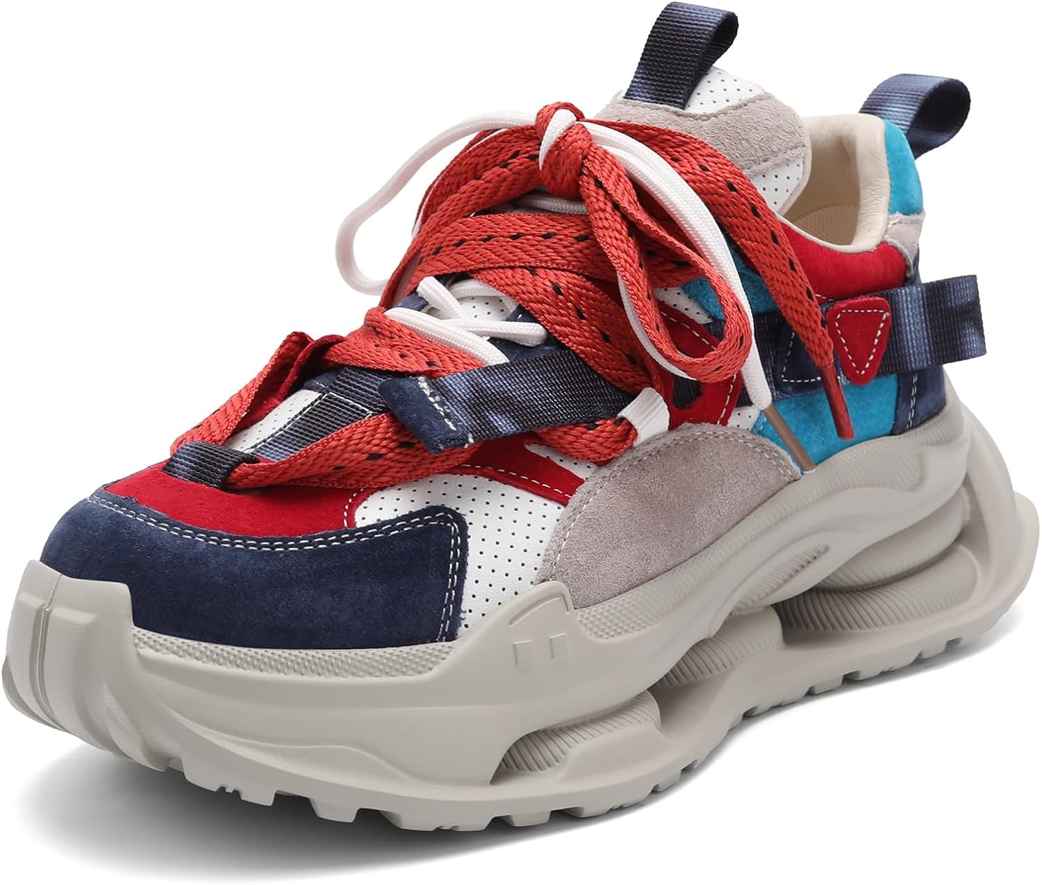 Women's Platform Shoes Chunky Comfort Orthopedic Wedge Walking Shoes Fashion Lace Up Casual Non-Slip Running Shoes