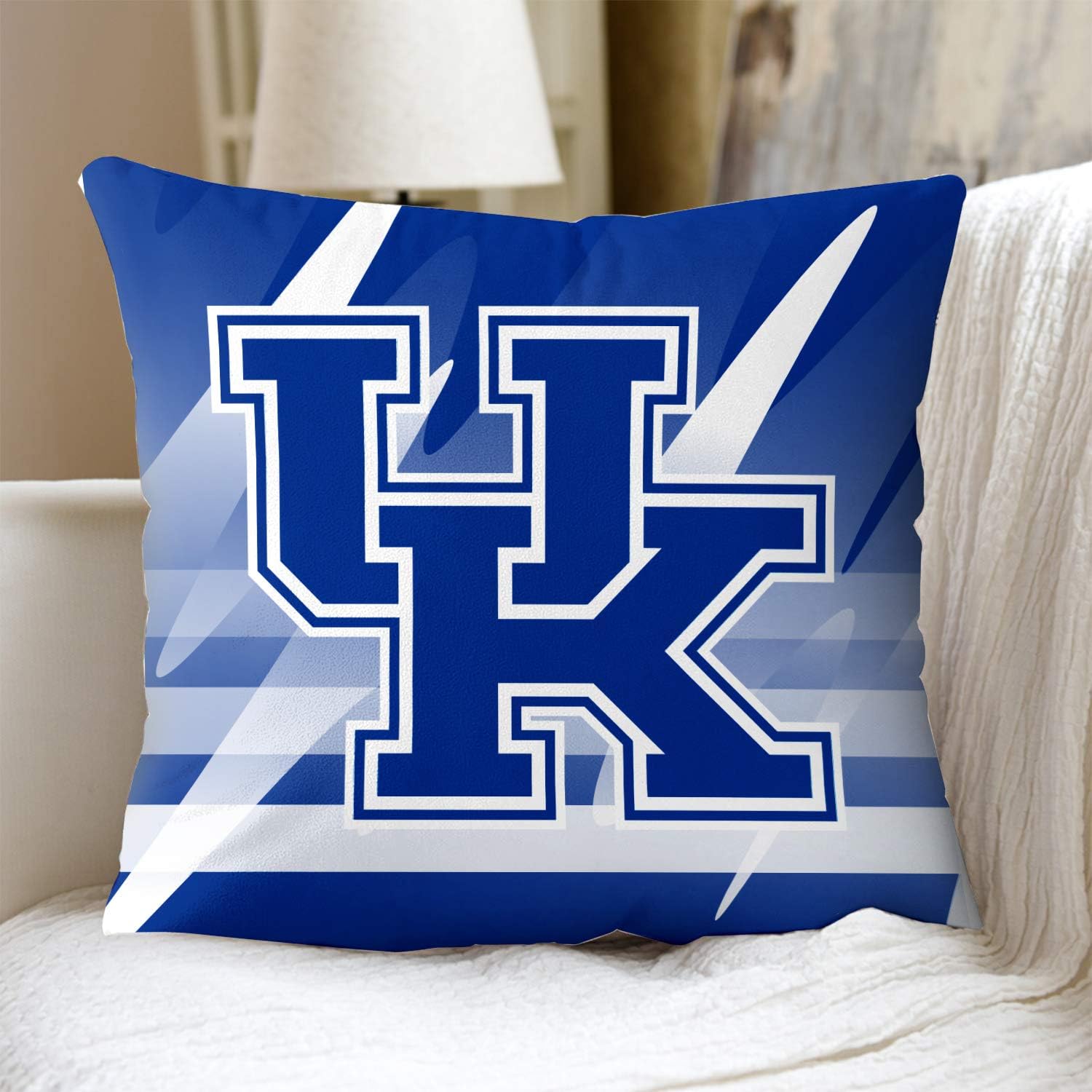 University Team Decorative Throw Pillow Covers Soft Pillowcase for Couch Sofa Bedroom Set of 2, 18'' x 18'': Kitchen & Dining