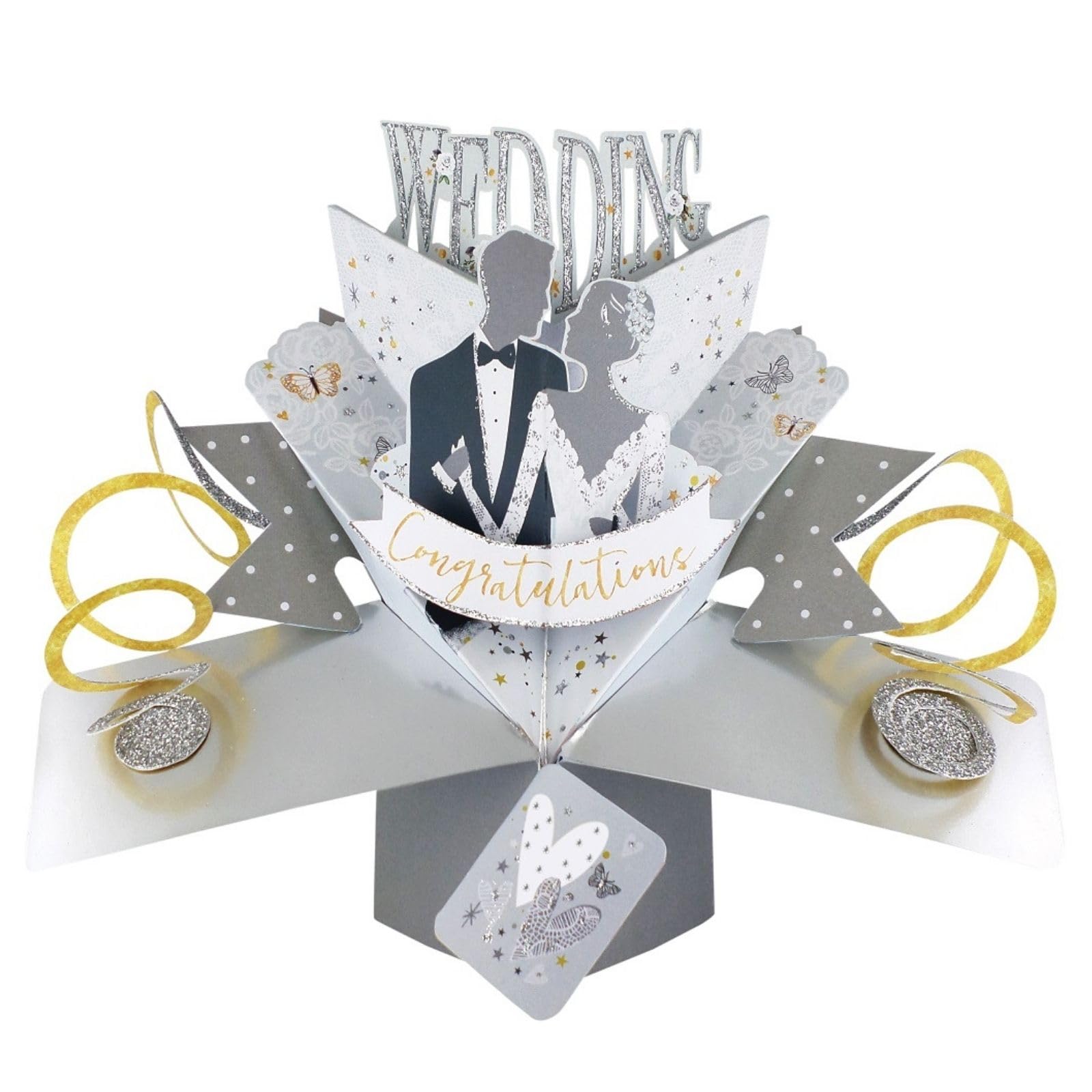 Congratulations Bride & Groom Wedding Pop Up Greeting Card 3D Pop-Up Cards