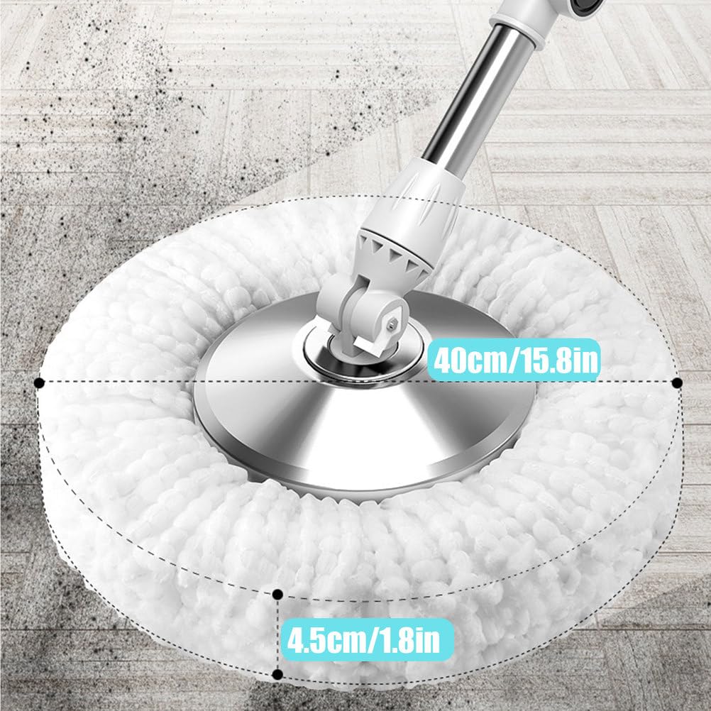 Set mocio rotante e secchio con strizzatore e cuscinetti in microfibra extra lavabili, sistema di pulizia per pavimenti in legno duro, legno, laminato e piastrelle