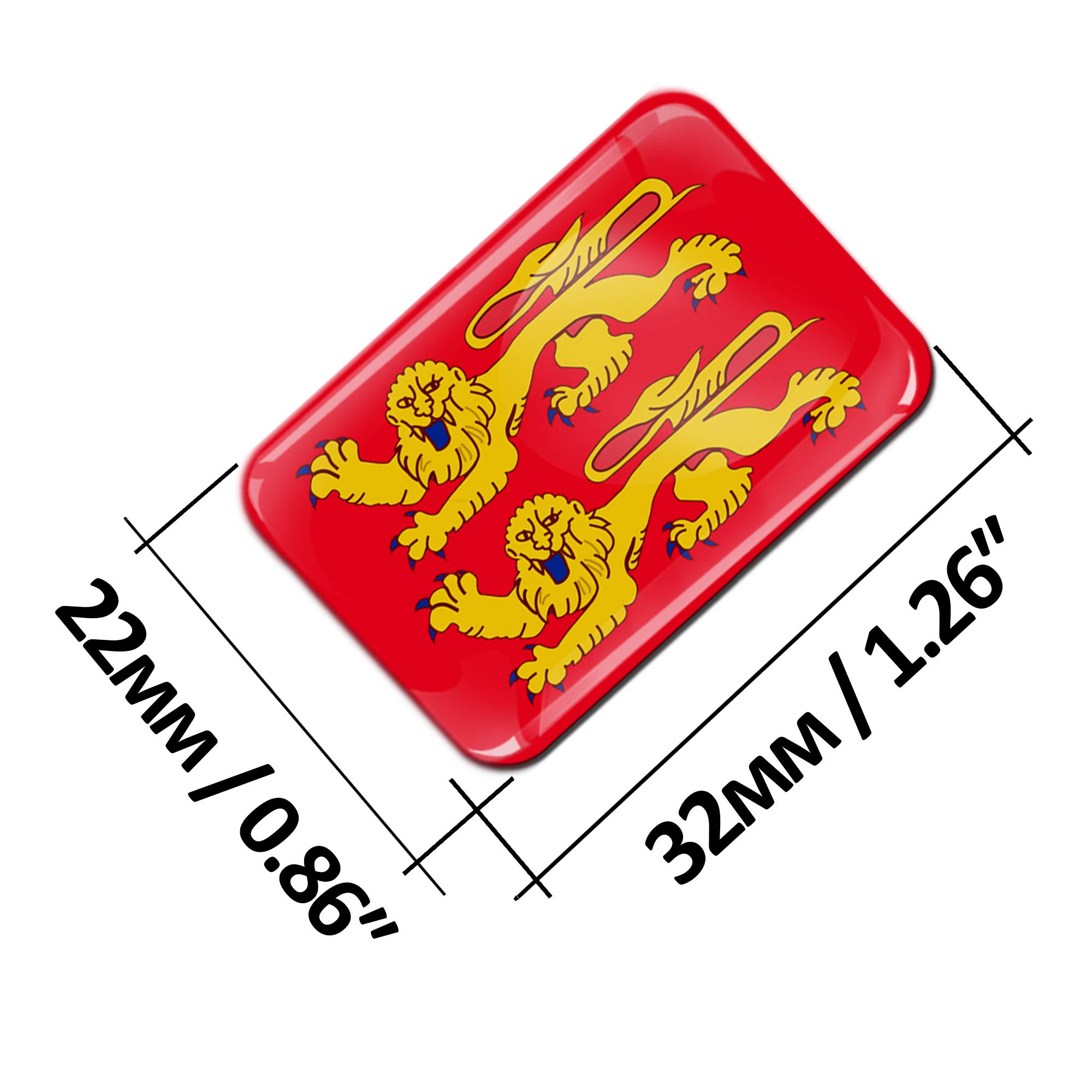 Biomar Labs 3D Silicone Adesivi Resinati Bandiera Francese Bassa Normandia Francia Flag per Auto Moto Tuning F 72