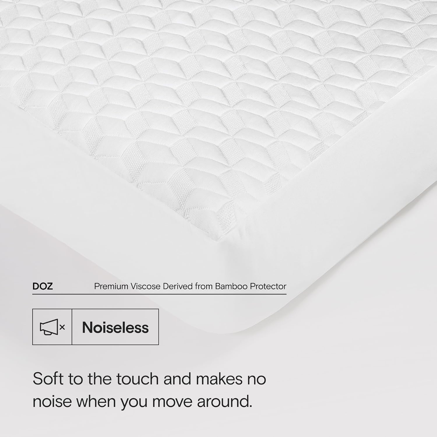 DOZ Mattress Protector, 100% Viscose Derived from Bamboo Surface, 3D Air Fabric Mattress Cover, 100% Waterproof, Cooling, Ultra Soft, Noiseless, Machine Washable, 16 inch Deep Pocket (King)
