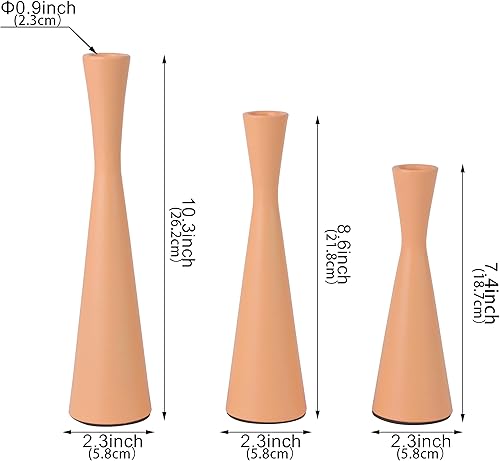 Miniatura 2 de Vixdonos Portavelas cónicos de metal, juego de 3 portavelas de mesa, mantel decorativo, portavelas para comedor, fiesta, boda, decoración del hogar