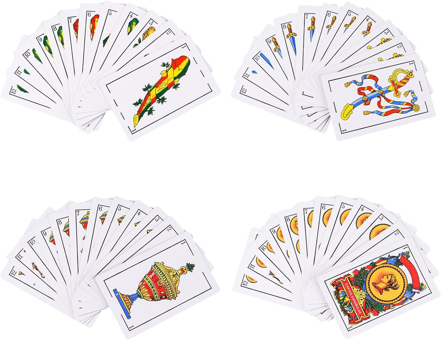 4 Decks Spanish Playing Cards,Barajas Españolas Originales,Cartas Españolas,Briscas Cards Puerto Rico,Baraja Mexicana,Mexican Playing Cards