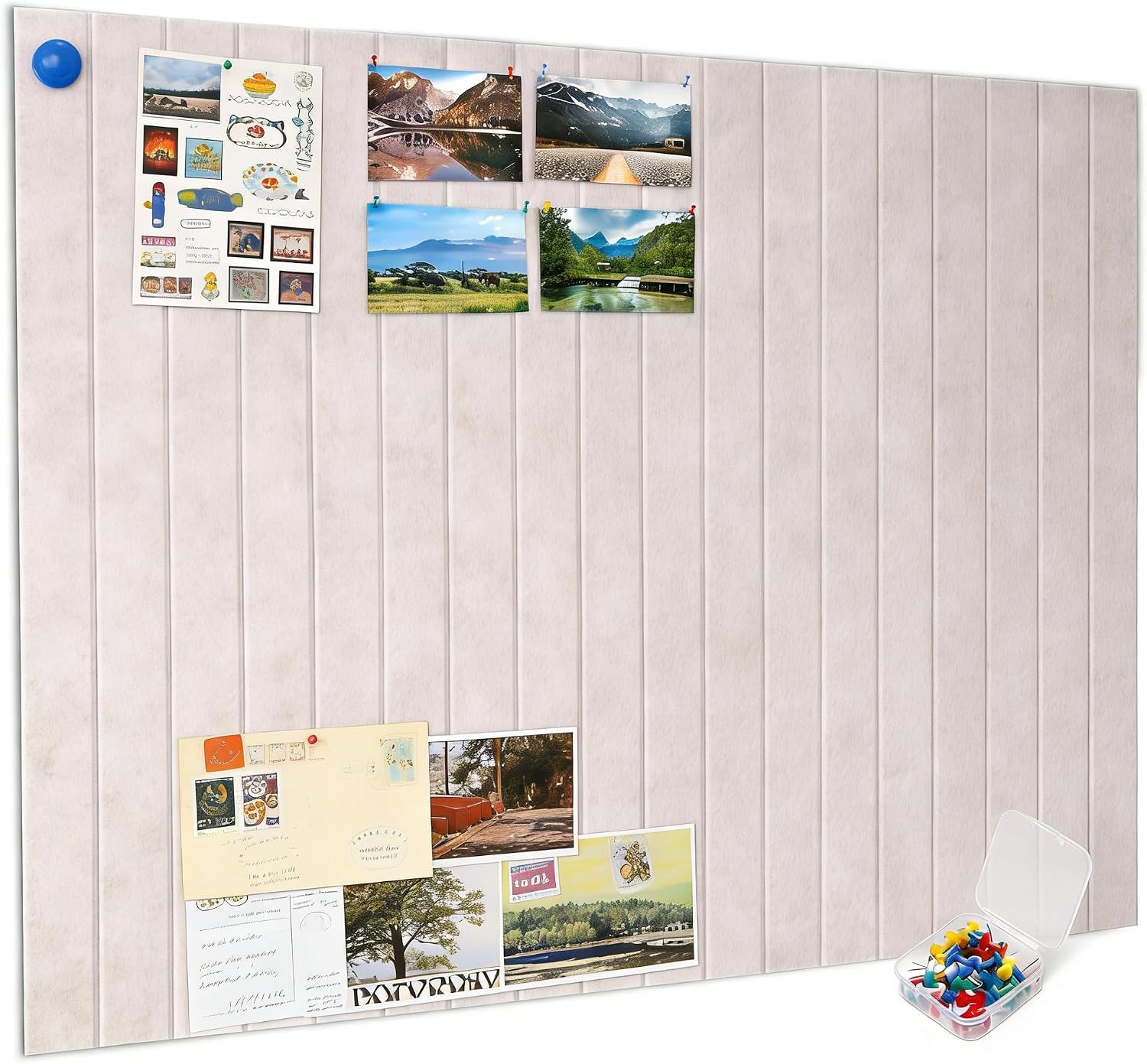 Doygim 80X40Cm Filz Pinnwand Mit ReißZwecke FüR Kinderzimmer BüRos | Selbstklebend, 0,9 Cm Dicke, 35 ReißZwecken, Polyesterfaser, Hellbeige, Umweltfreundlich Und Geruchsneutral