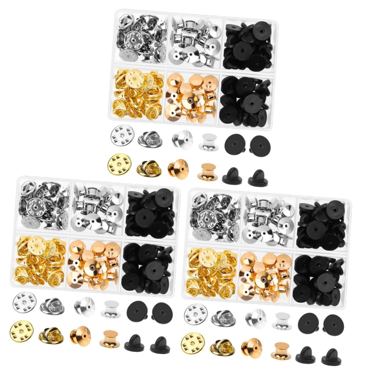 NUOBESTY 252piezas Pin Back Keepers Goma Repuestos Multifuncionales Para Broches Alfileres De Solapa y Joyería