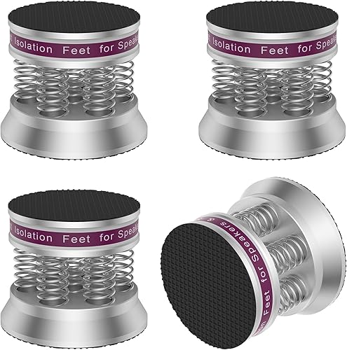 Tertullus 4 piezas de pies de aislamiento de altavoz 1.693 in × 1.516 in de audio amortiguador protectores de piso almohadilla de goma almohadillas