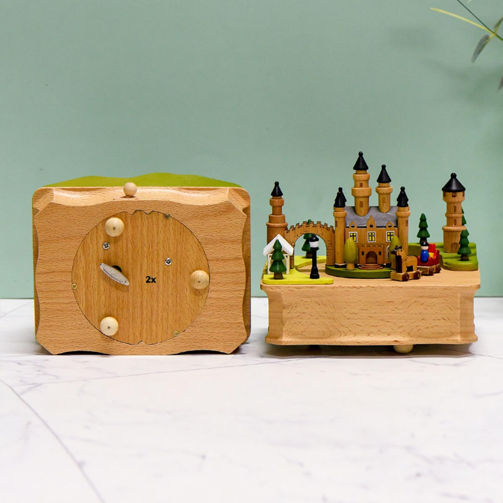 Caja De Música Clásica Mecanismo Estatuilla Madera Decoraciones Musicales Escritorio Tren Giratorio Belén Adorno Musical Caja Melodías Clásicas