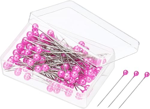 Miniatura 6 de PATIKIL Alfileres de costura perlados, 1 juego de agujas de cabeza de bola de acero inoxidable para decoración de modista, color verde