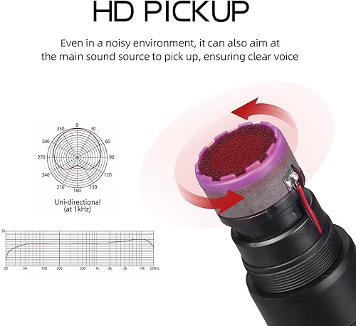 Miniatura 5 de D Debra Audio VM302 VHF Sistema de micrófono inalámbrico con micrófono de mano dual tiene interfaz XLR para el hogar Karaoke boda conferencia habla