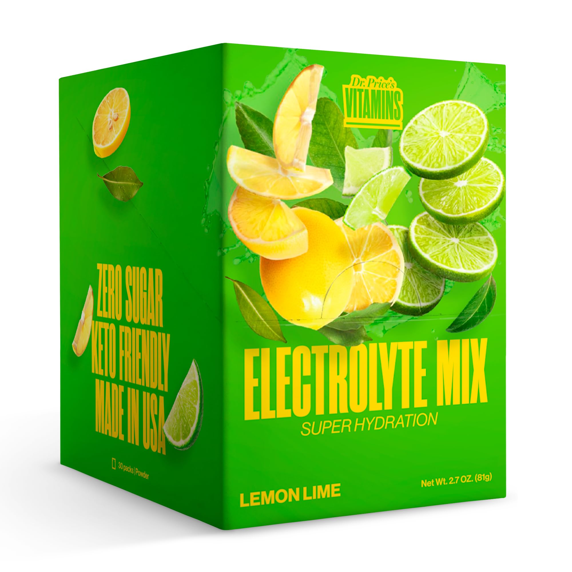 Electrolyte Mix: Super Hydration Formula + Trace Minerals | Lemon-Lime Flavor (30 powder packets) Drink Mix | Dr. Price's Vitamins by Dr. Price's Vitamins