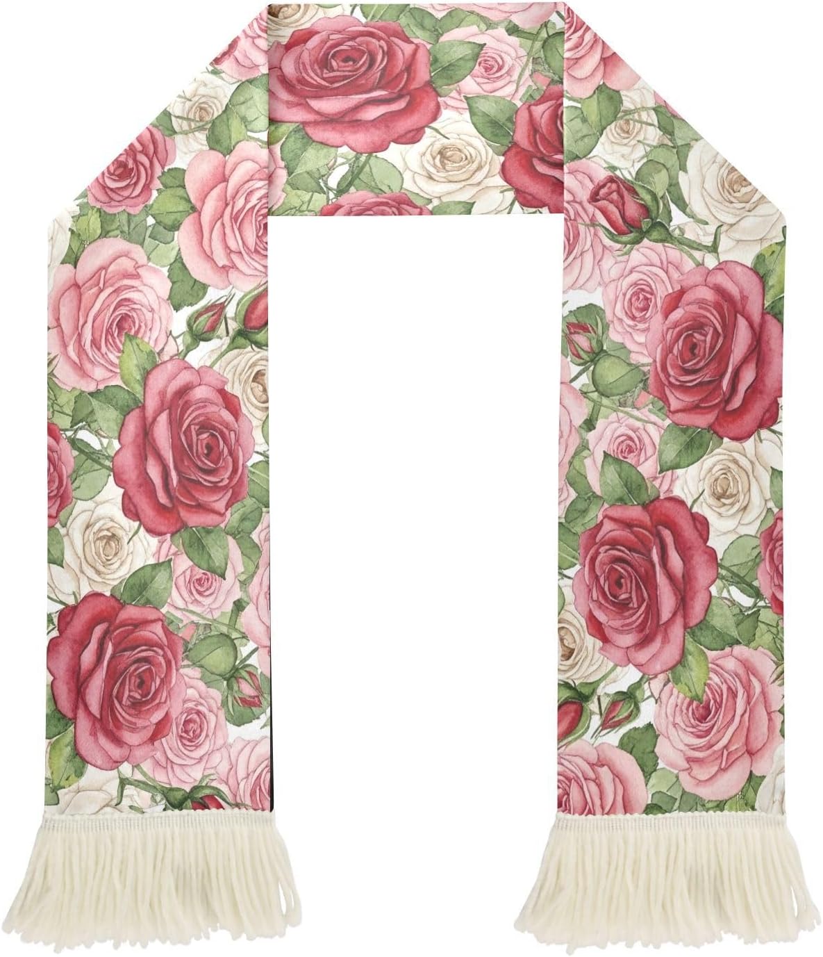 CHIFIGNO Rose Red Pink White Sports Fan Scarf for Soccer Game, Soft Quick Dry Polyester, Dual Color, Sweat Wiping, Stadium Banner