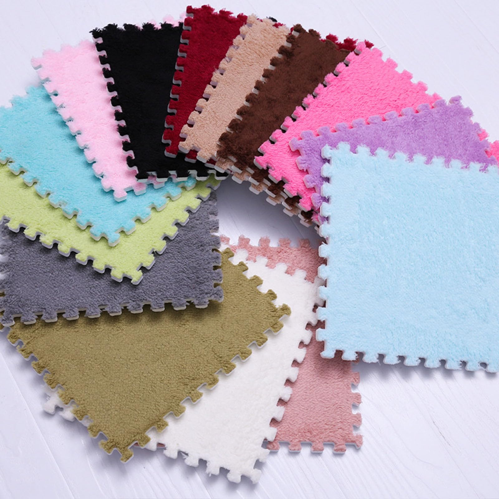 Palymaten 10 Stück ineinandergreifende Schaumstoffmatte, 30 x 30 x 1 cm, quadratische Schaumstoff-Puzzle-Spielmatte, DIY-Spleißteppichfliesen, sensorische Matte for Schlafzimmer, Spielzimmer(Light Gre
