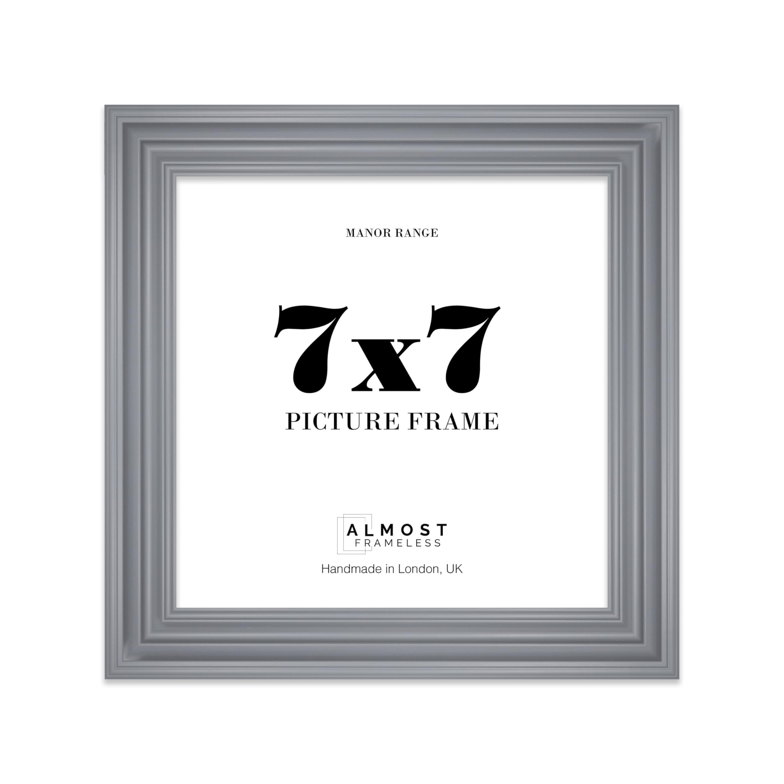 7x7 Picture Frame, Display 7x7 Pictures (17.8 x 17.8cm) - Scandi Grey Timeless 42mm Edge Wall Art - 1 Pack