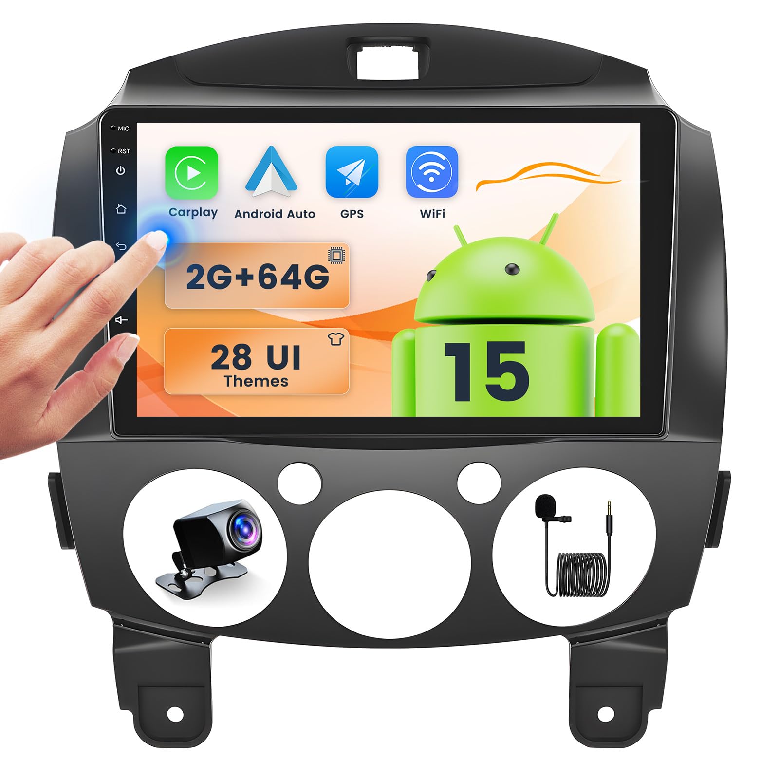 Amazon.com: 2+64GB Android Car Stereo for Mazda 2 2007-2014