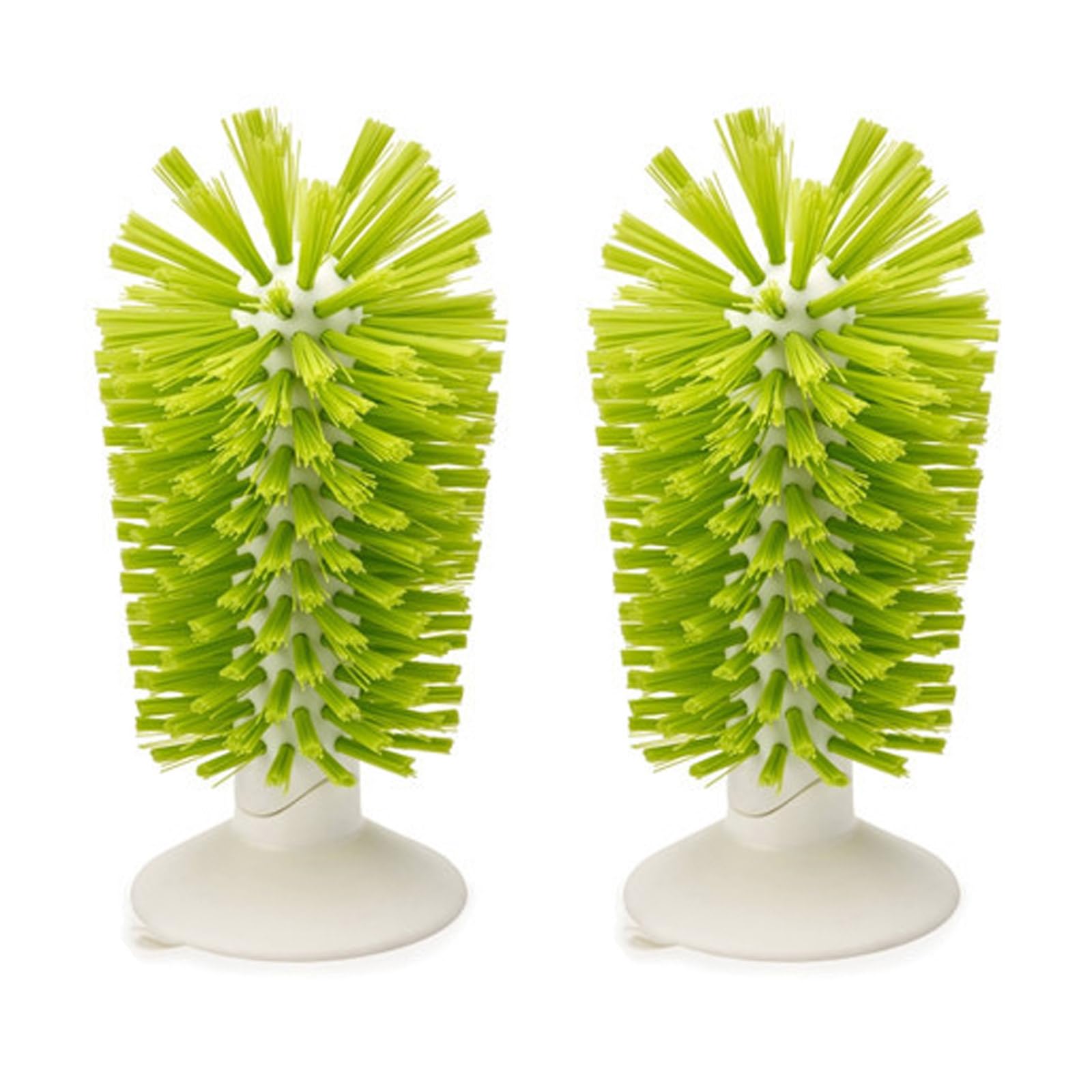 Aupsu Green 2Pcs Water Bottle Cleaning Brush, Standing Glass Washer With Suction Cup Bottle Cleaner For Beer Mugs