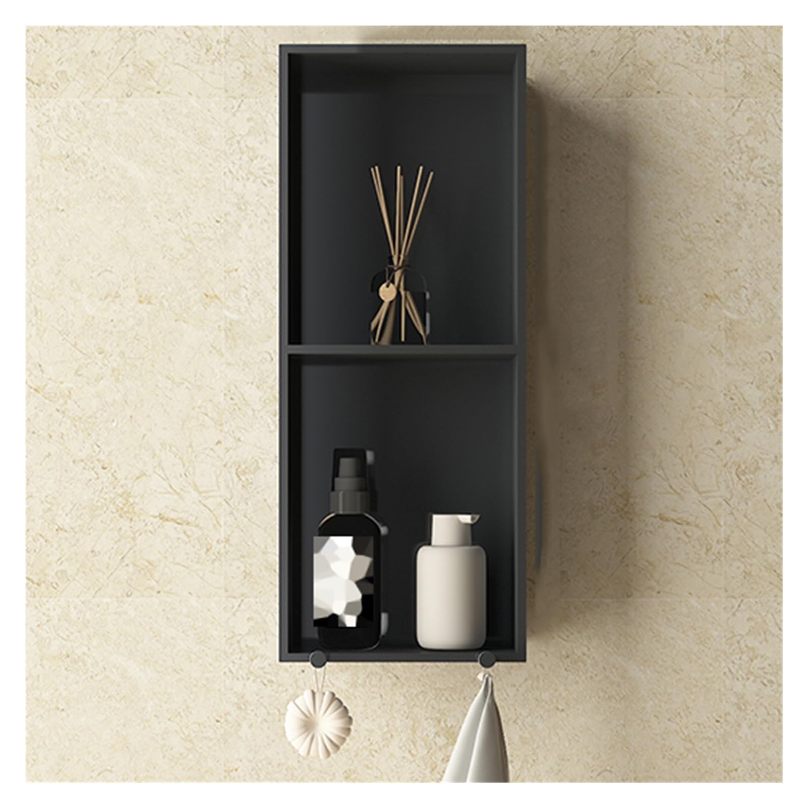 Nicchia doccia in acciaio inox, mensola portaoggetti da incasso per shampoo, sapone e articoli da toeletta, organizer da parete integrato