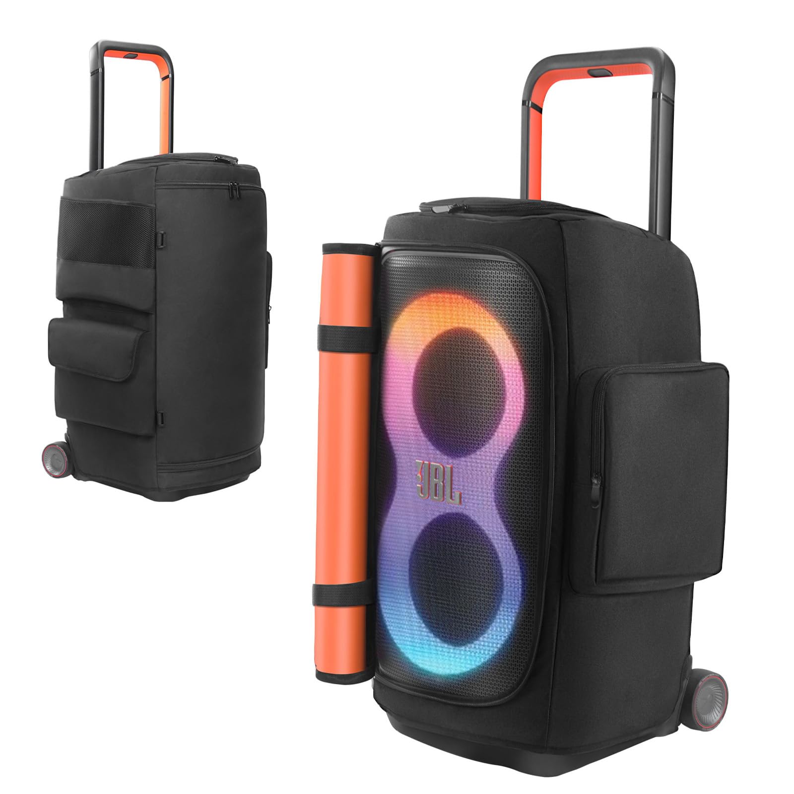 Protective Cover Compatible with JBL PartyBox 520, Waterproof Dustproof Speaker Bag with Double-Sided Storage Pockets, Scratch-Resistant Portable Carry Case for Outdoor Travel