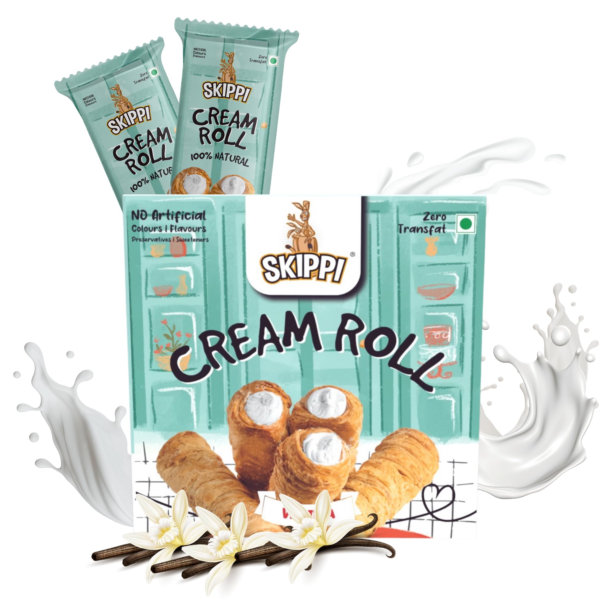 Skippi Vanilla Cream Roll Cream Filled Biscuit (204 g)-picture-48