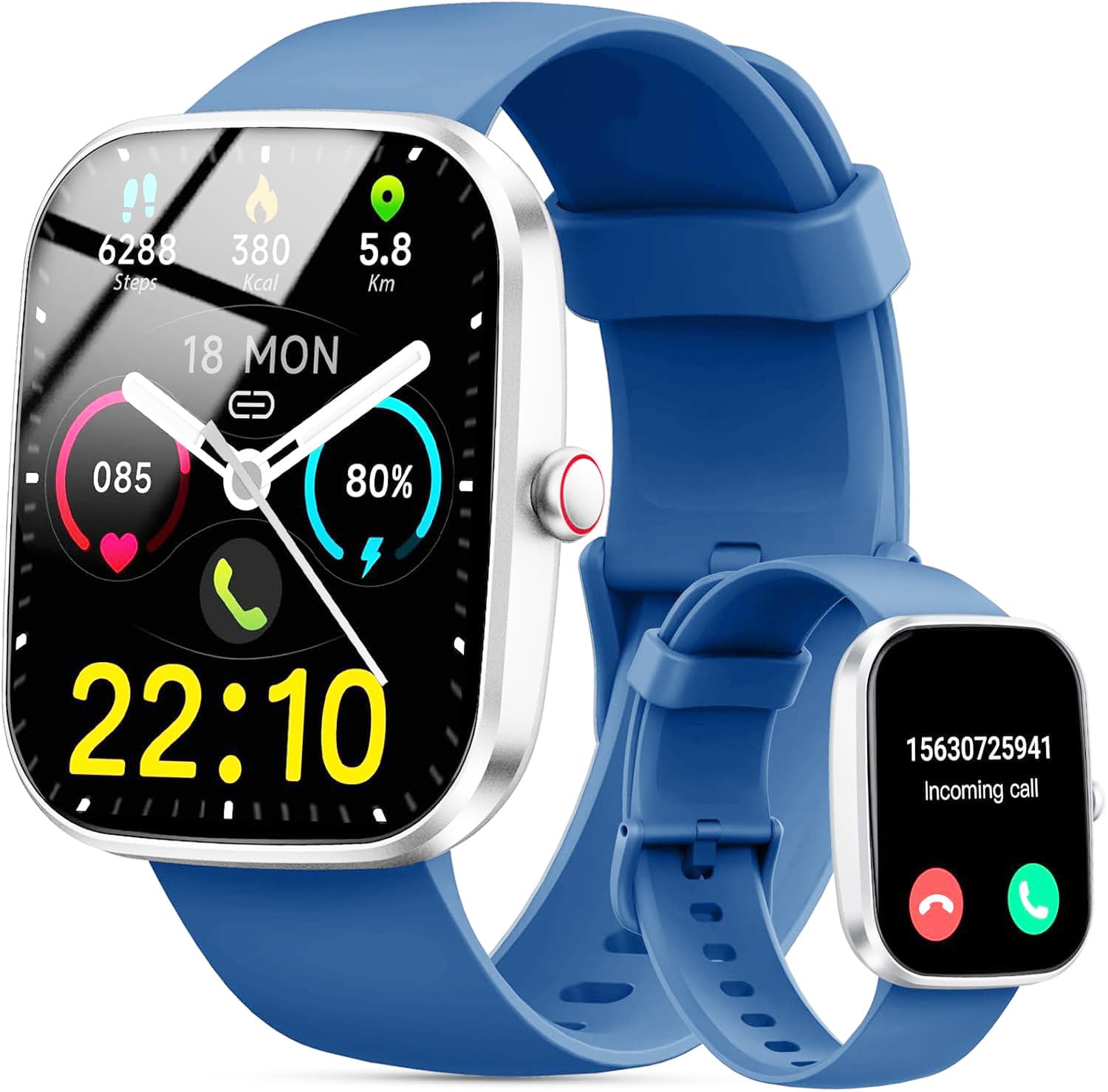 2026 Nuovo Smartwatch Uomo Donna, 1.96" Smartwatch con Effettua/Risposta Chiamate, 112+ Sportive Fitness Tracker con Sonno Contapassi Cardiofrequenzimetro, Impermeabil IP68 Smart Watch per Android/iOS