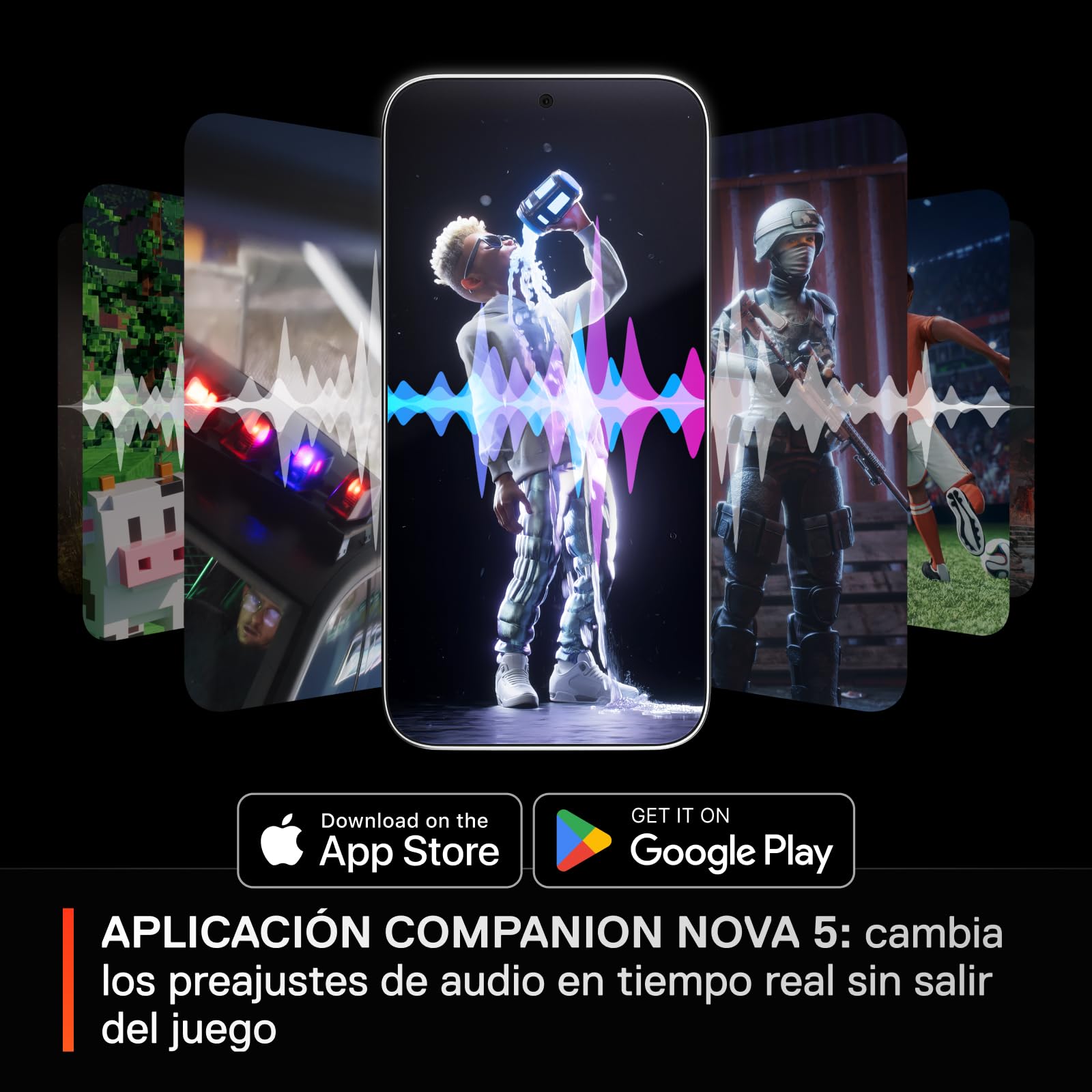 SteelSeries Arctis Nova 5P Cascos PS5 Inalámbricos - PS5, PC, Switch 2, móvil - Controladores magnéticos de neodimio - Más de 100 preajustes - Batería de 60 horas - 2,4 GHz o BT - Micro Gen2.X