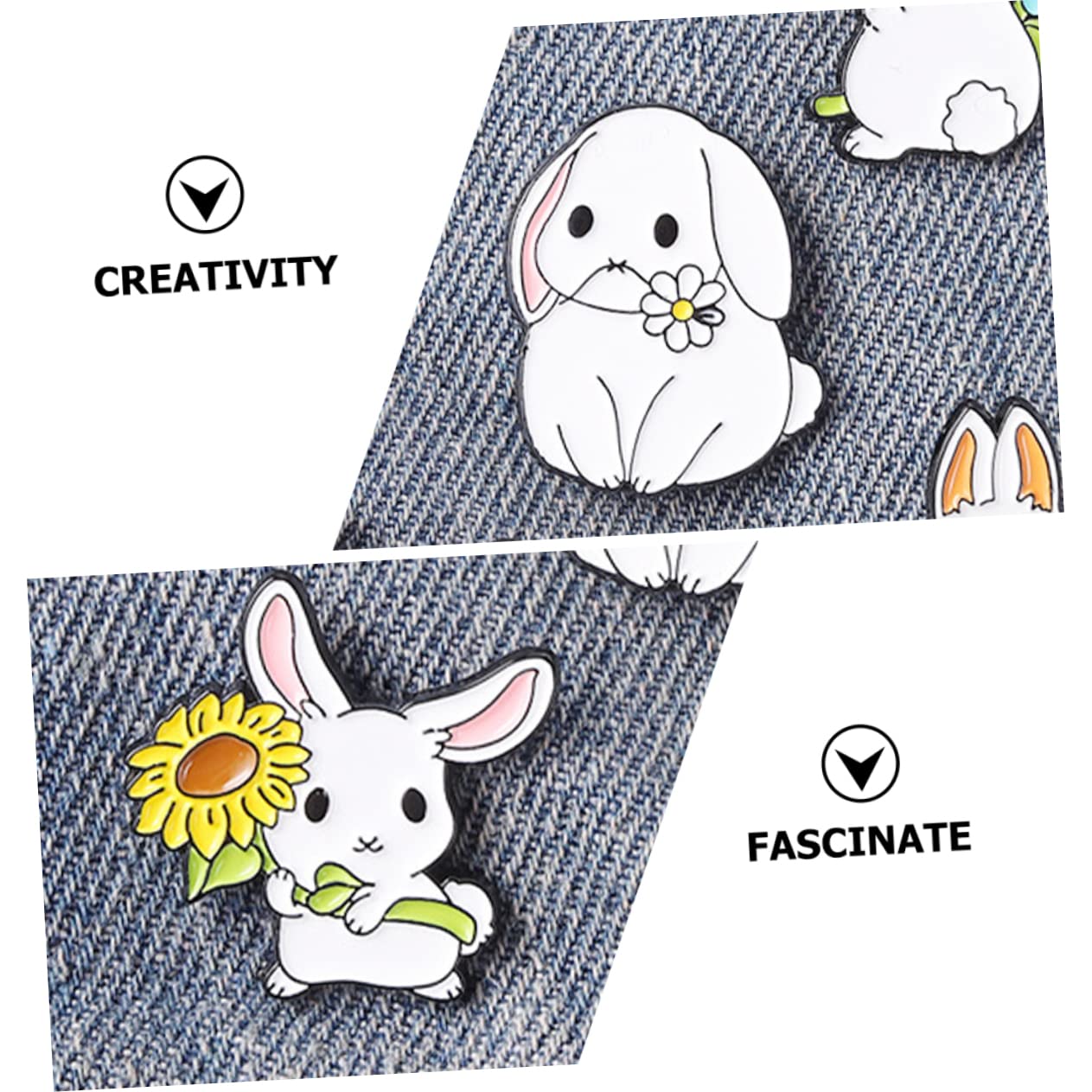 GALPADA 25pezzi Spilla Decorativa Forma Di Coniglio Kawaii Spille Cartoon Per Abbigliamento Cappelli e Borse Accessorio Unico e Adorabile Per Ogni Occasione