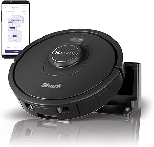 Shark Matrix Robot Vacuum with Self-Cleaning Brushroll for Pet Hair, No Spots Missed on Carpets and Hard Floors, Precision Home Mapping, Wi-Fi Black/Silver, RV2310CA (Canadian Version)