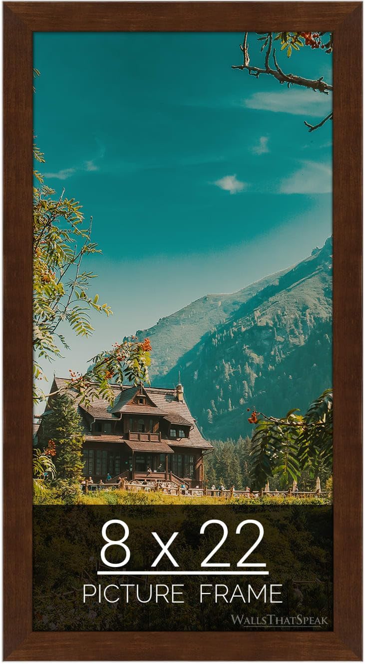 wallsthatspeak 8x22 Mocha Walnut Picture Frame for Puzzles Posters Photos or Artwork