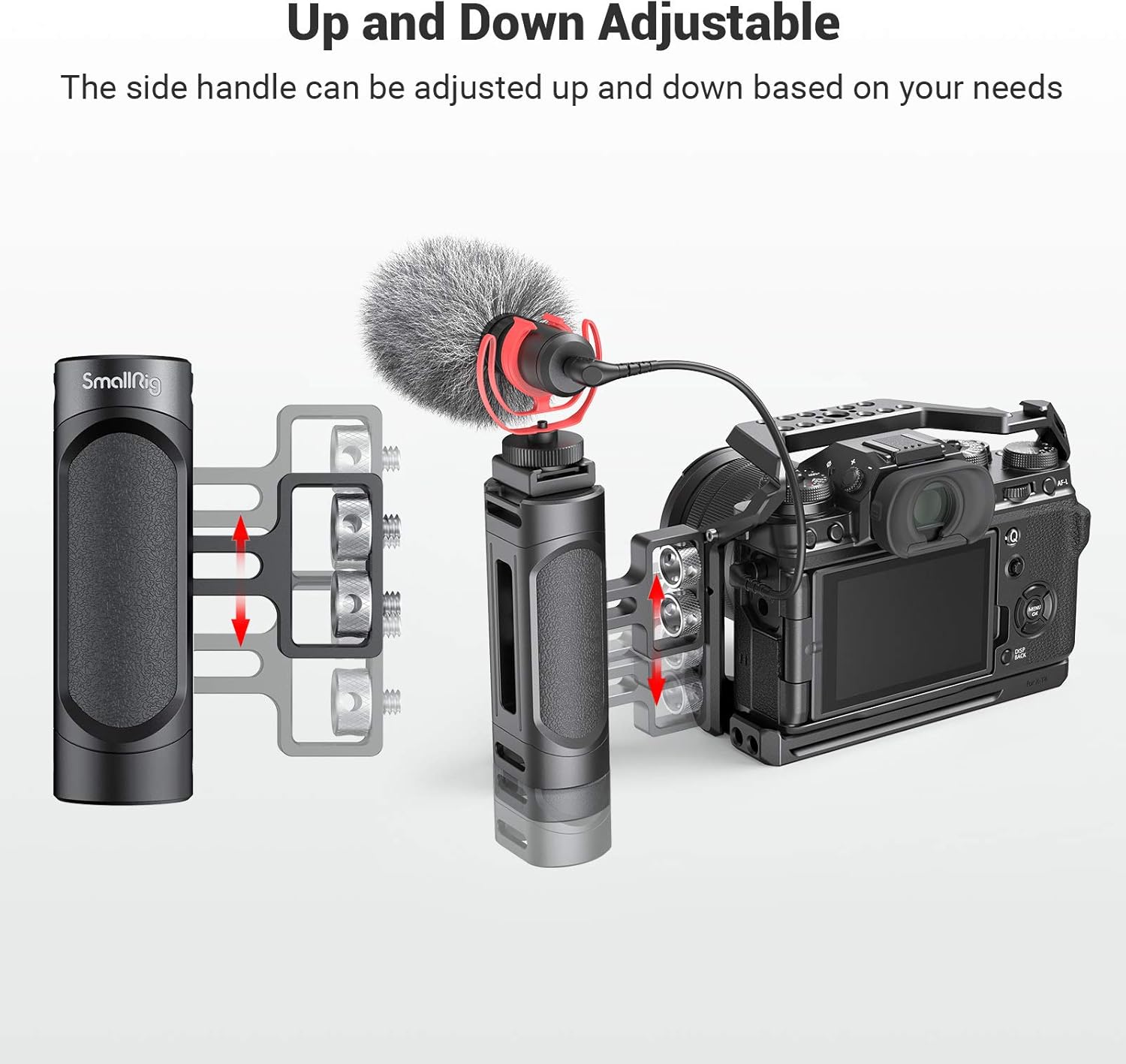 Best SMALLRIG Mini Side Handle Handgrip with Dual 1/4-20 Screw Mount for Mirrorless Digital Camera DSLR Camera Small Camera Cage Built-in Wrench, Up and Down Adjustable - 2916