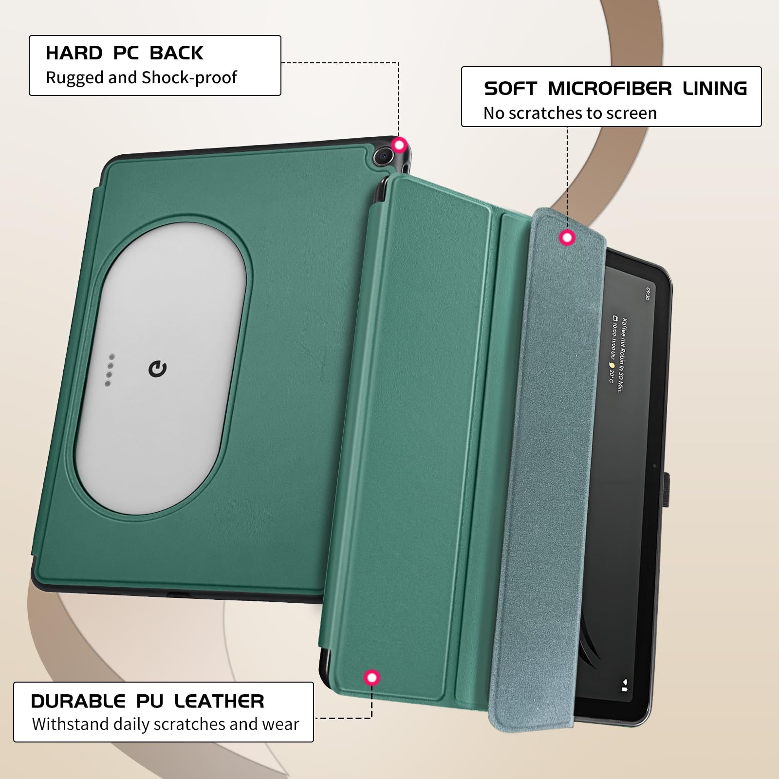 Custodia A Libro Con Pieghevoli Per Google Pixel Tablet 11" 2023 | Pelle TPU Con Porta Documenti E Supporto - 4