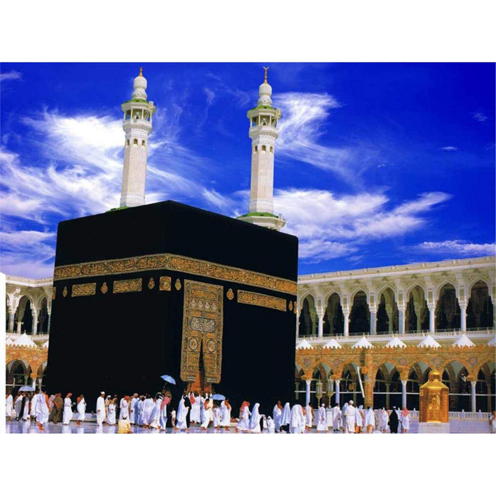 Yscolor Mecca Pilgrimage Muslim Diamond Embroidery Painting Diamond Mosaic Picture Needlework Diy Diamond Painting Religion 11.8X15.8 In/30X40cm