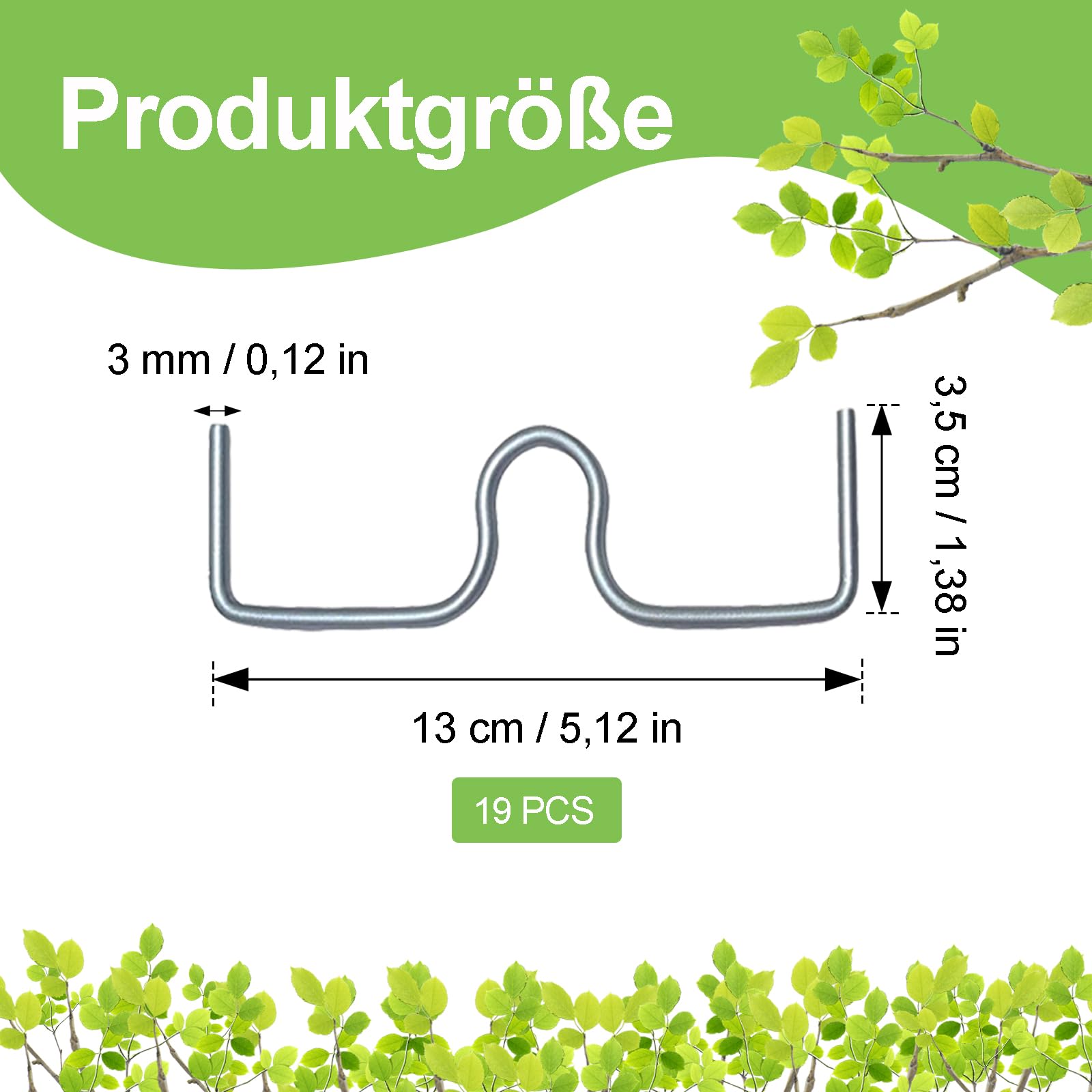19 Stück 13cm Astzieher Metall, Astfixierer für Gartenbäume, Pflanzenstützen Astspreizer für Obstbäume, M Förmiger Astspreizer, Tragbare Landwirtschaftliche Werkzeuge, zum Spreizen von Obstbaumzweigen