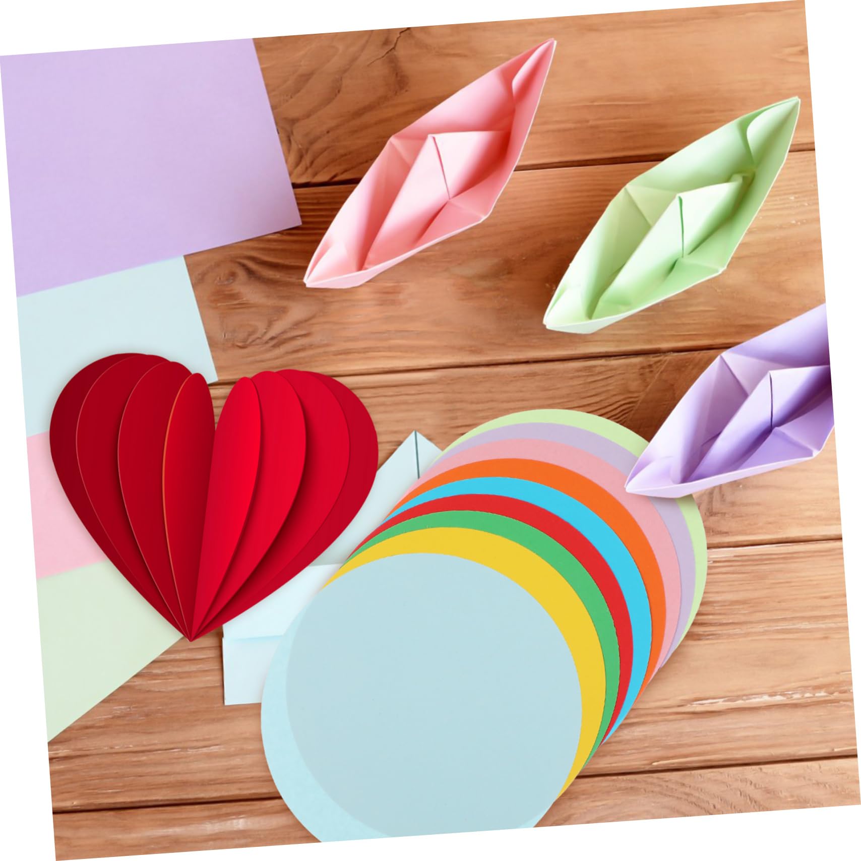 500 Blatt Rundes Origamipapier aus Verdicktem Papier Dekoratives Bastelpapier in Pastellfarben Leicht zu Falten für Kinder und Bastelprojekte