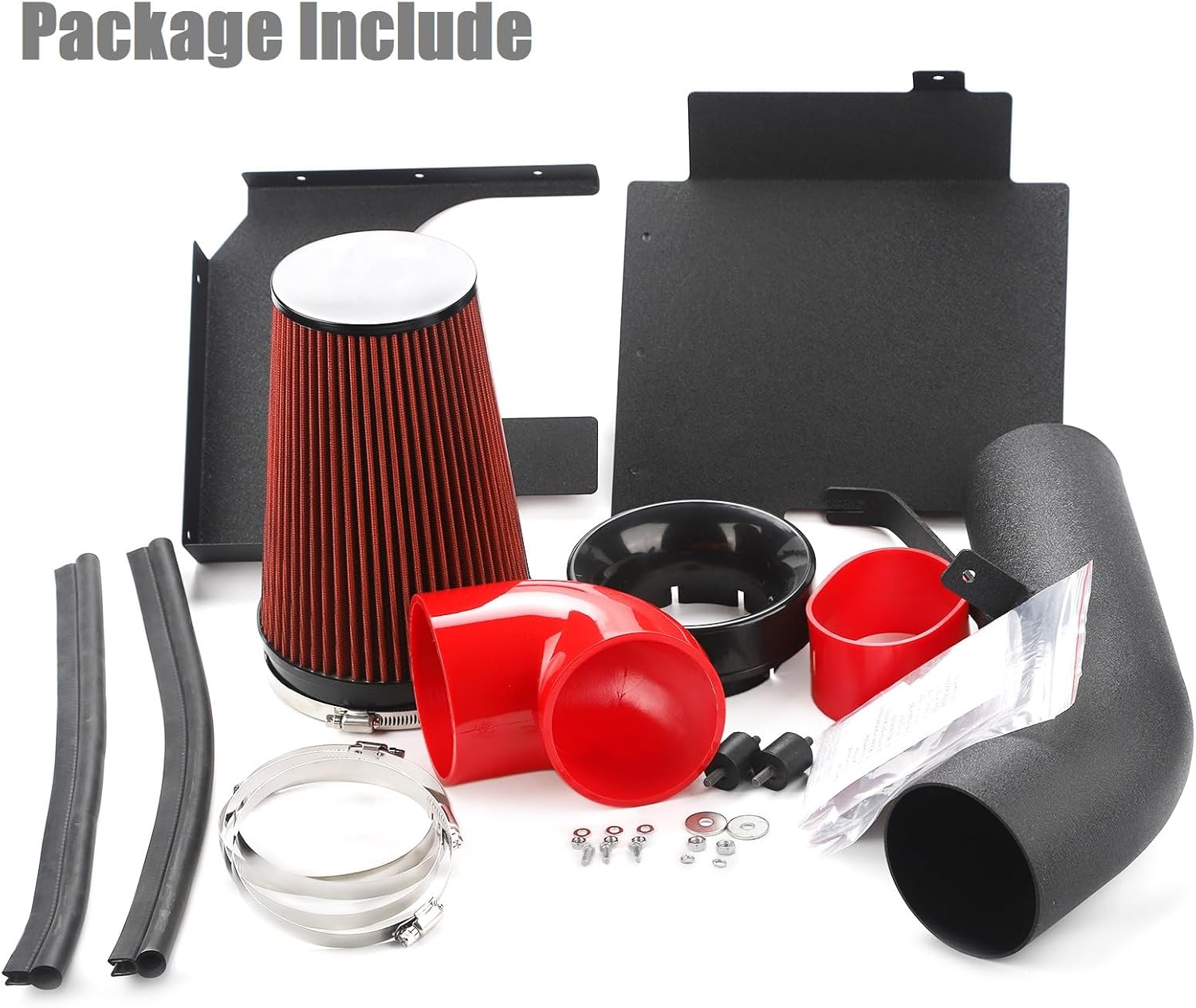 4 inch Cold Air Intake Kit + Heat Shield with Air Filter for 1999-2006 GMC/Chevy V8 4.8L/5.3L/6.0L Silverado 1500/2500/3500