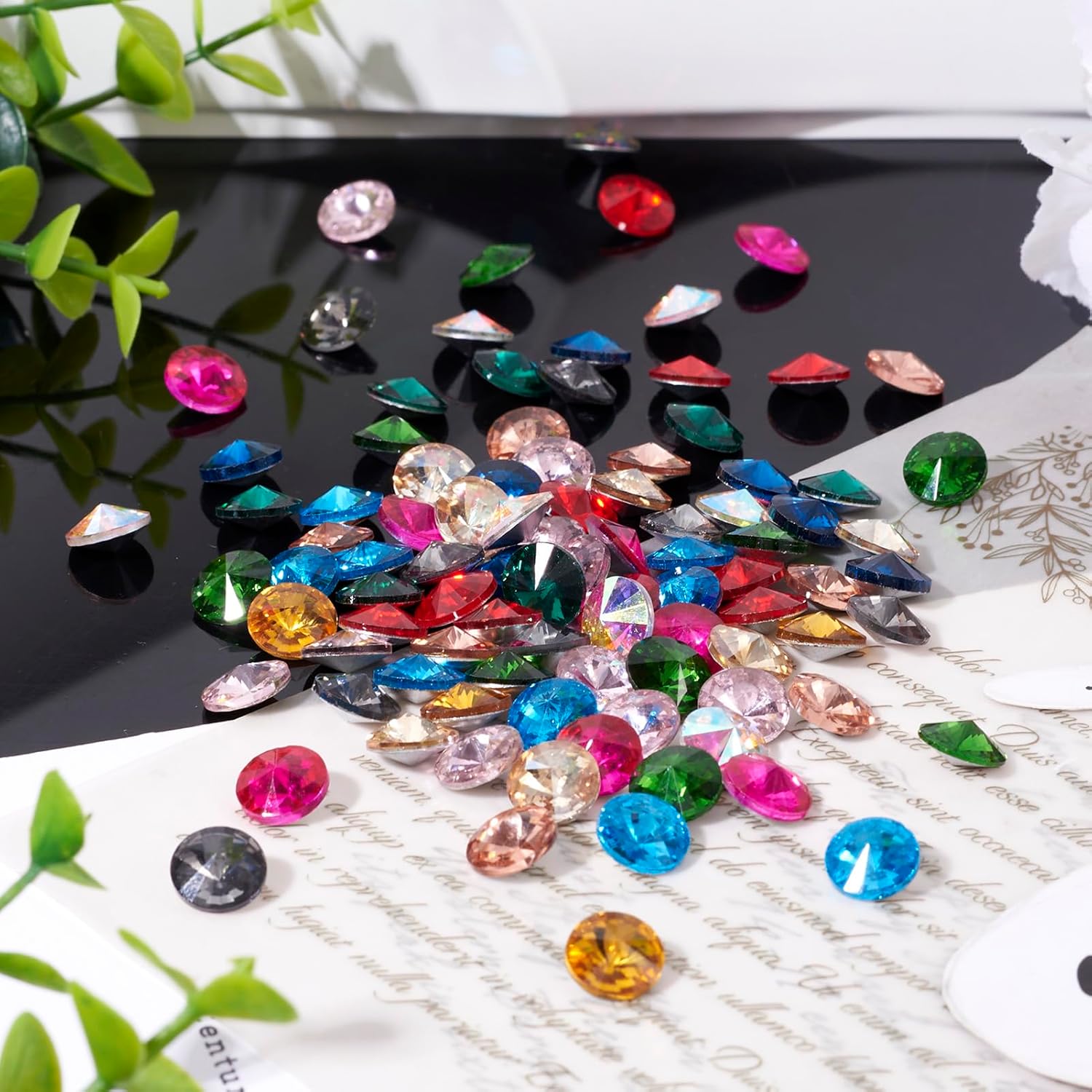 Pandahall 120pcs Crystal Hotfix Rhinestones Pointed Back Glass Rhinestones 12 Colors Crystals Fancy Stone 10x5mm Rivoli Glass Rhinestones for Nails Arts Clothes Shoes DIY Decoration - Image 2