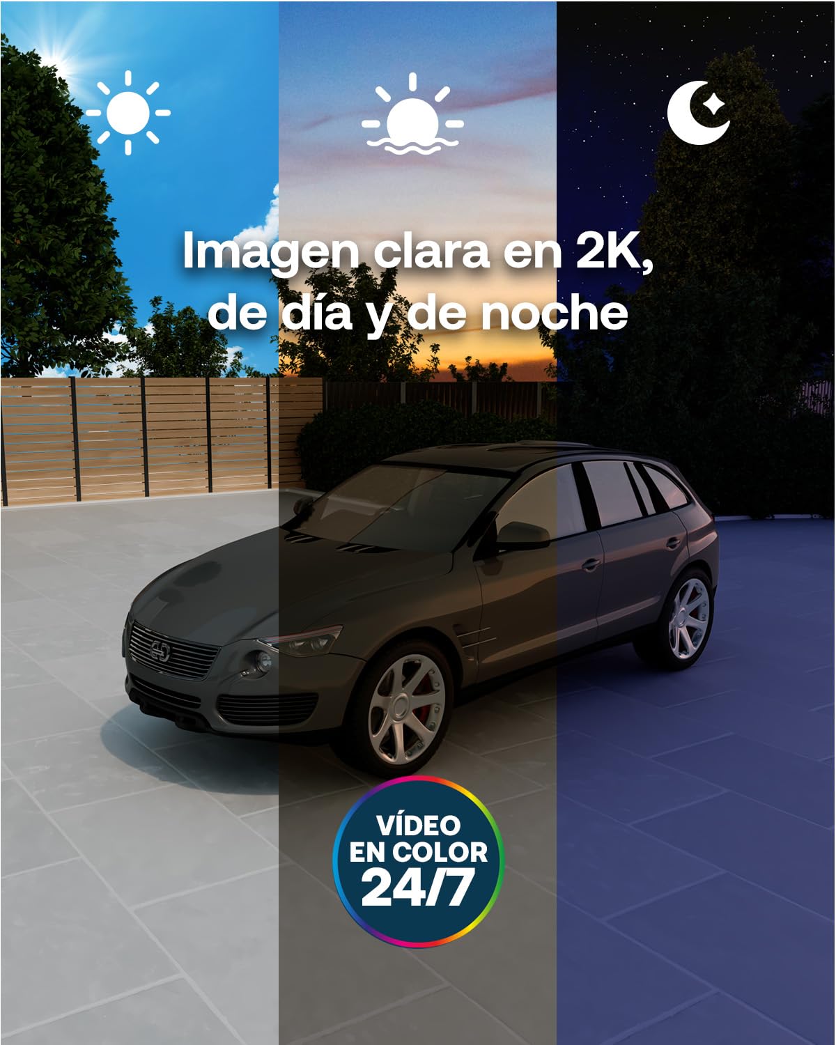 Arlo Pro 6, Cámara de Vigilancia Exterior WiFi 2K+ HDR, Reconocimiento y detección de IA, Visión Nocturna Color, Audio bidireccional, Funciona con Alexa, Prueba Arlo Secure incluida, 1 Cámara