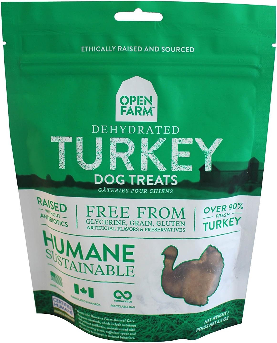 Dehydrated Turkey Dog Treats 4.5 Ounces
