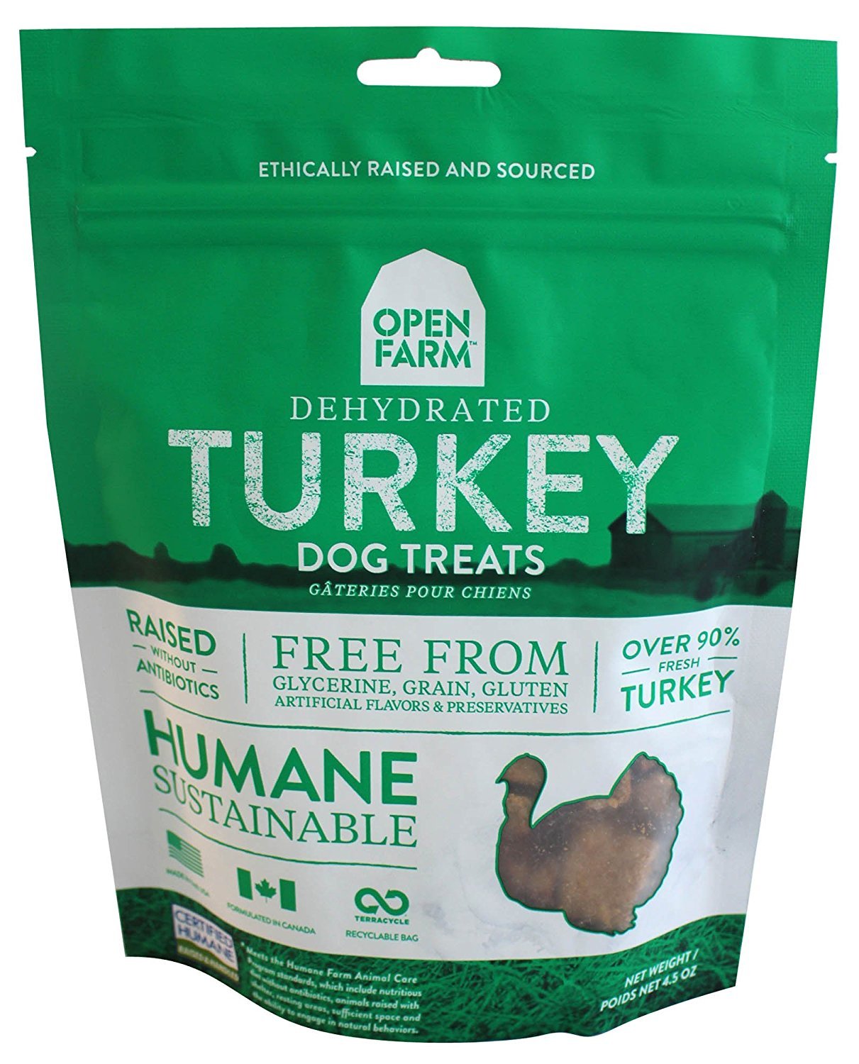 Open FarmDehydrated Turkey Dog Treats 4.5 Ounces