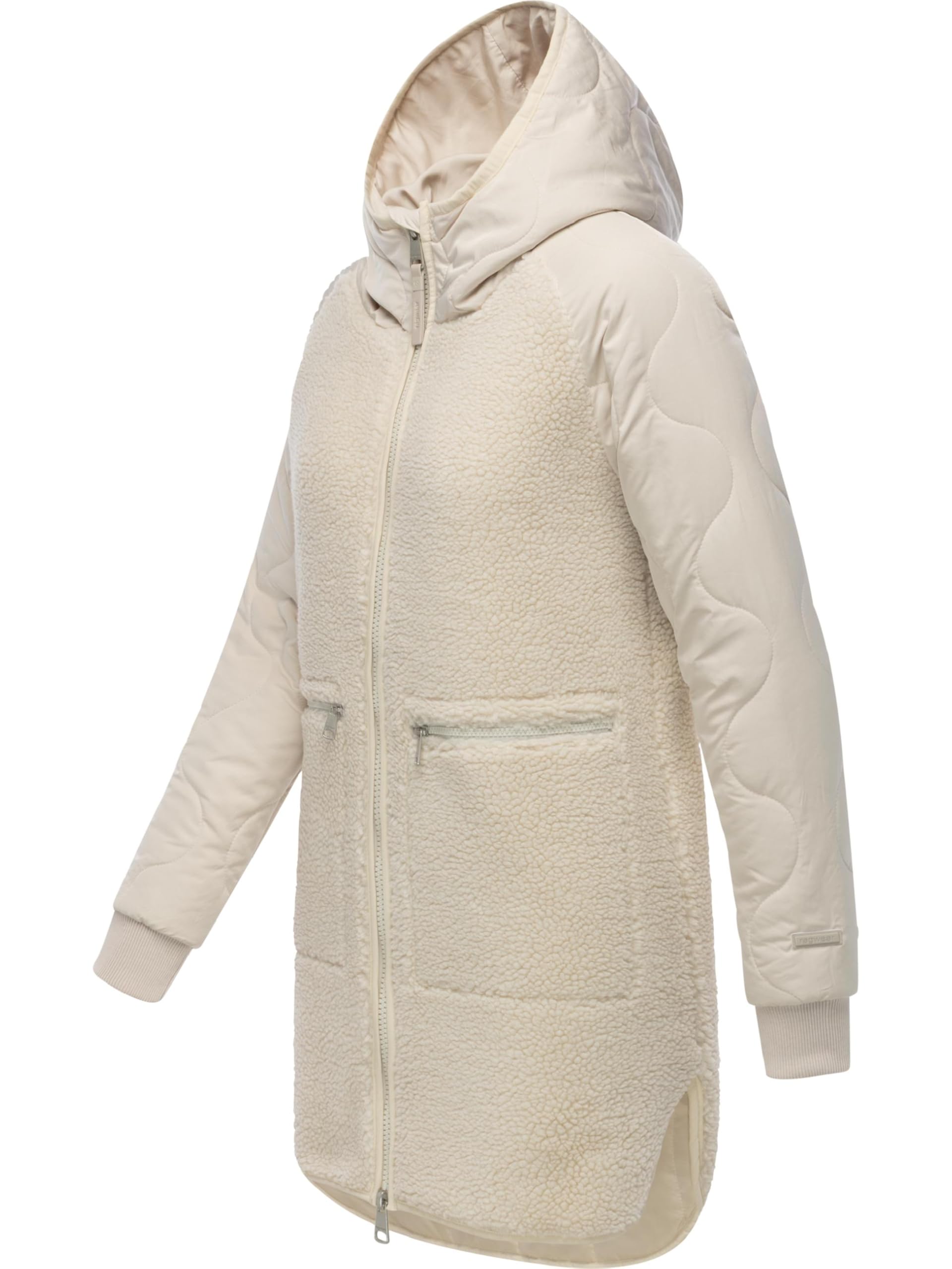 Ragwear Damen Teddyfleece Kurzmantel warmer Plüschmantel mit Kapuze Longeddy YOUMODO XS-XXL