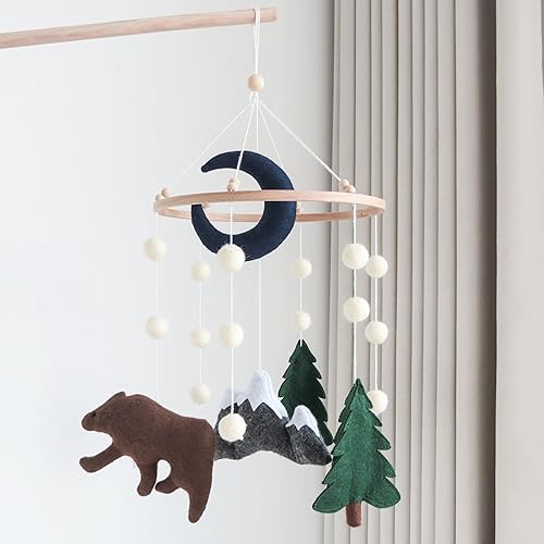 Miniatura 7 de Woodland Bear Mobile para cuna Woodland Baby Mobile Woodland Theme Nursery Decor