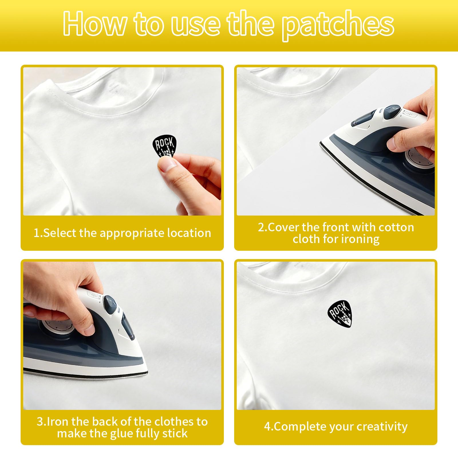 15 Stück Rock Punk Band zum Aufbügeln oder Aufnähen Patch Cartoon Black Music Stickerei Aufnäher Flicken Bügelbilder Aufnäher Patches für Kleidung Rucksäcke DIY Jacke Taschen Hosen Hüte Jeans - 4