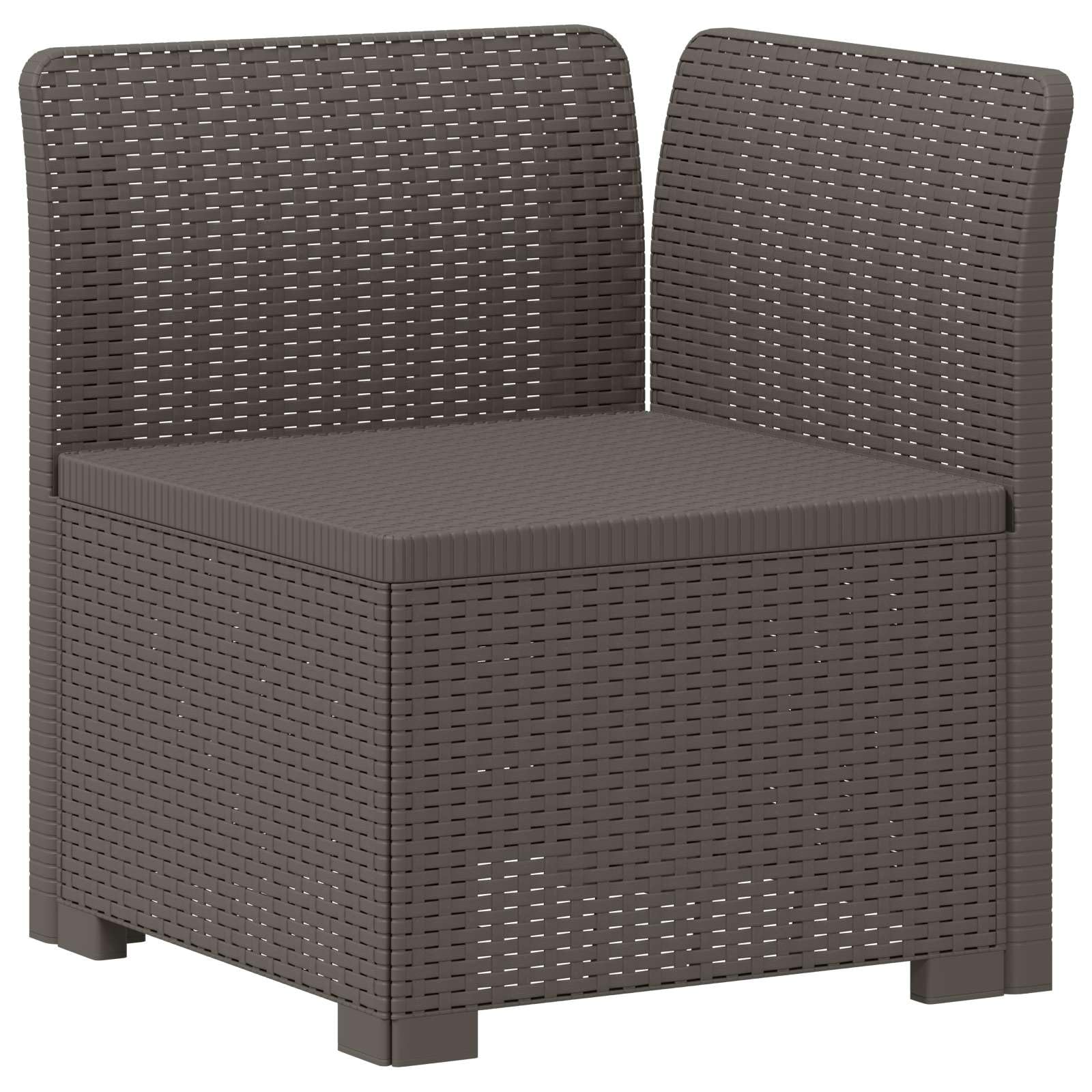 Divano da Giardino a 1 Posto con Cuscino in Polipropilene Aspetto Rattan, Seduta 55x55 cm, Resistente Intemperie e Raggi UV, Design Modulare per Terrazzo Balcone Veranda Relax