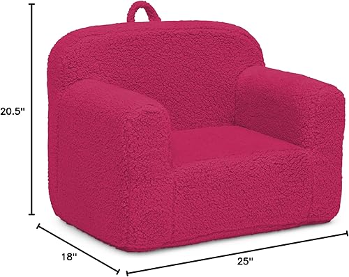 Miniatura 3 de Delta Children Sherpa Cozee Chair - Silla de espuma para niños a partir de 18 meses, color rosa intenso