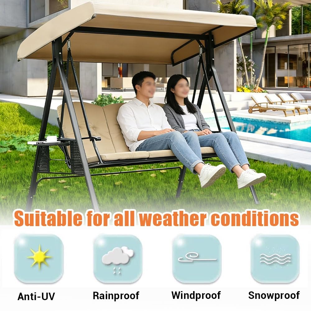 Recambio Toldo Balancin Jardin 2 3 Plazas Recambio Lona Toldo Exterior 195X125CM Techo De Repuesto Para Columpio De Patio, Fundas Para Columpio De Repuesto(Gray,213x122x23cm/83x48x9in)