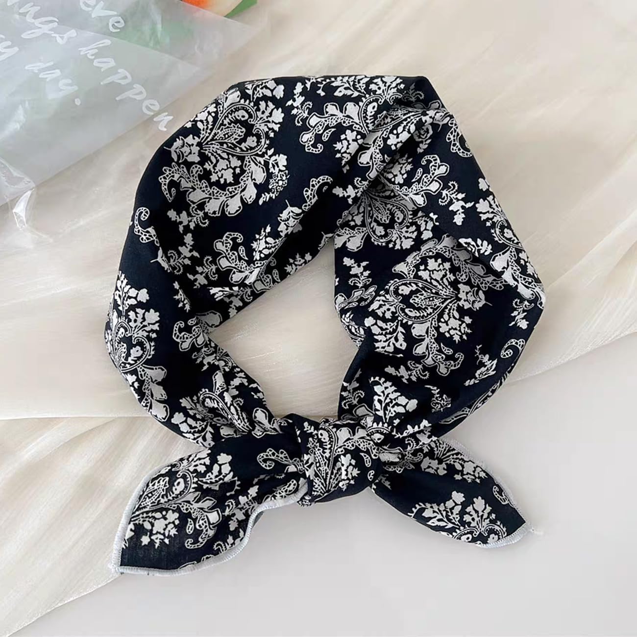 2 Pack 100% Cotton Bandana Headband, Head Wrap, Protective Coverage, Hair Neck Scarf for Men, Women 23 x 23 inch