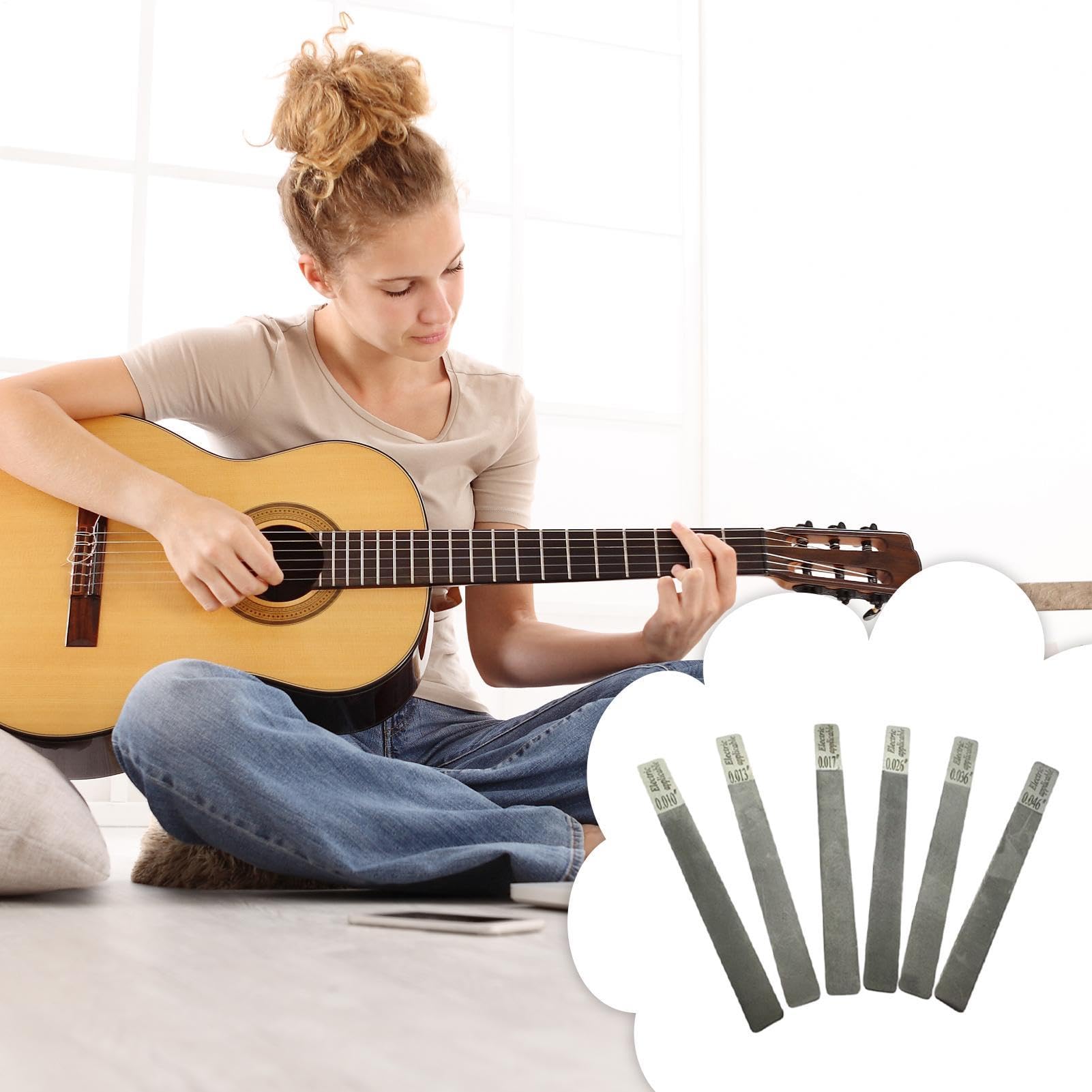 Pilnik do Prostowania Progów 6 Sztuk Komplet Do Naprawy I Wyrównywania | Narzędzie do Zaokrąglania Progów Gitarowych Dla Krawędzi I Końców Instrumentów Strunowych Muzyków Gryfu Nici Domowego